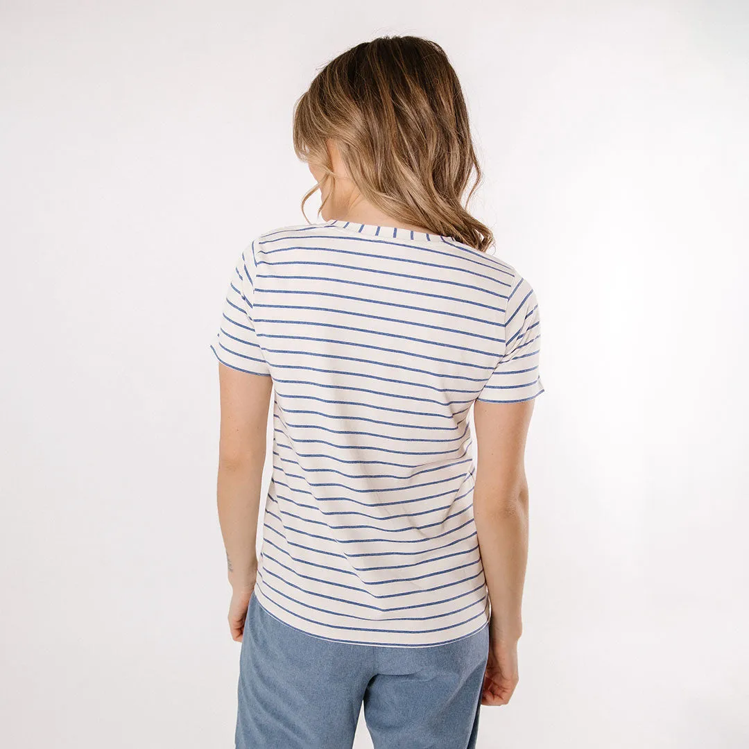 Basic Tee, Venice Stripe street shot