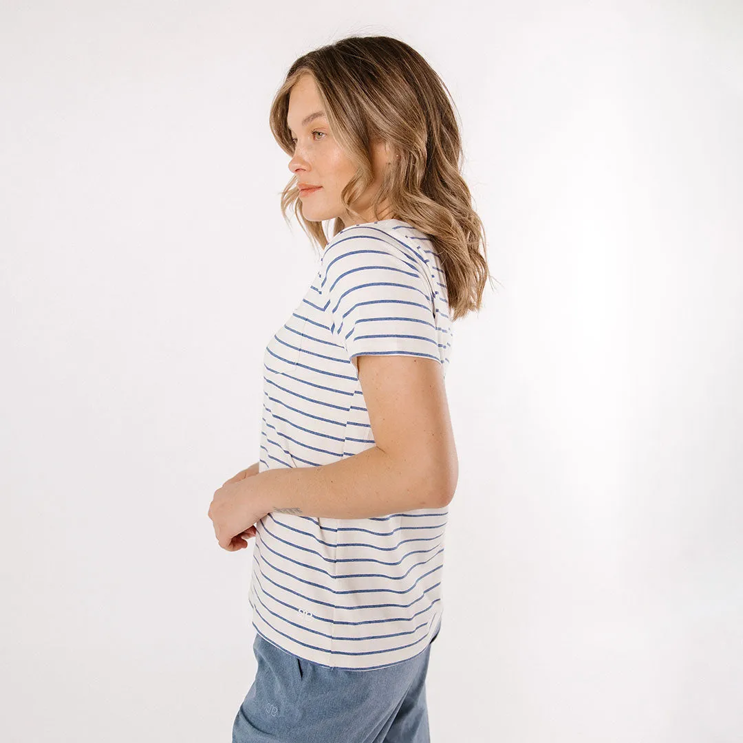 Basic Tee, Venice Stripe street shot