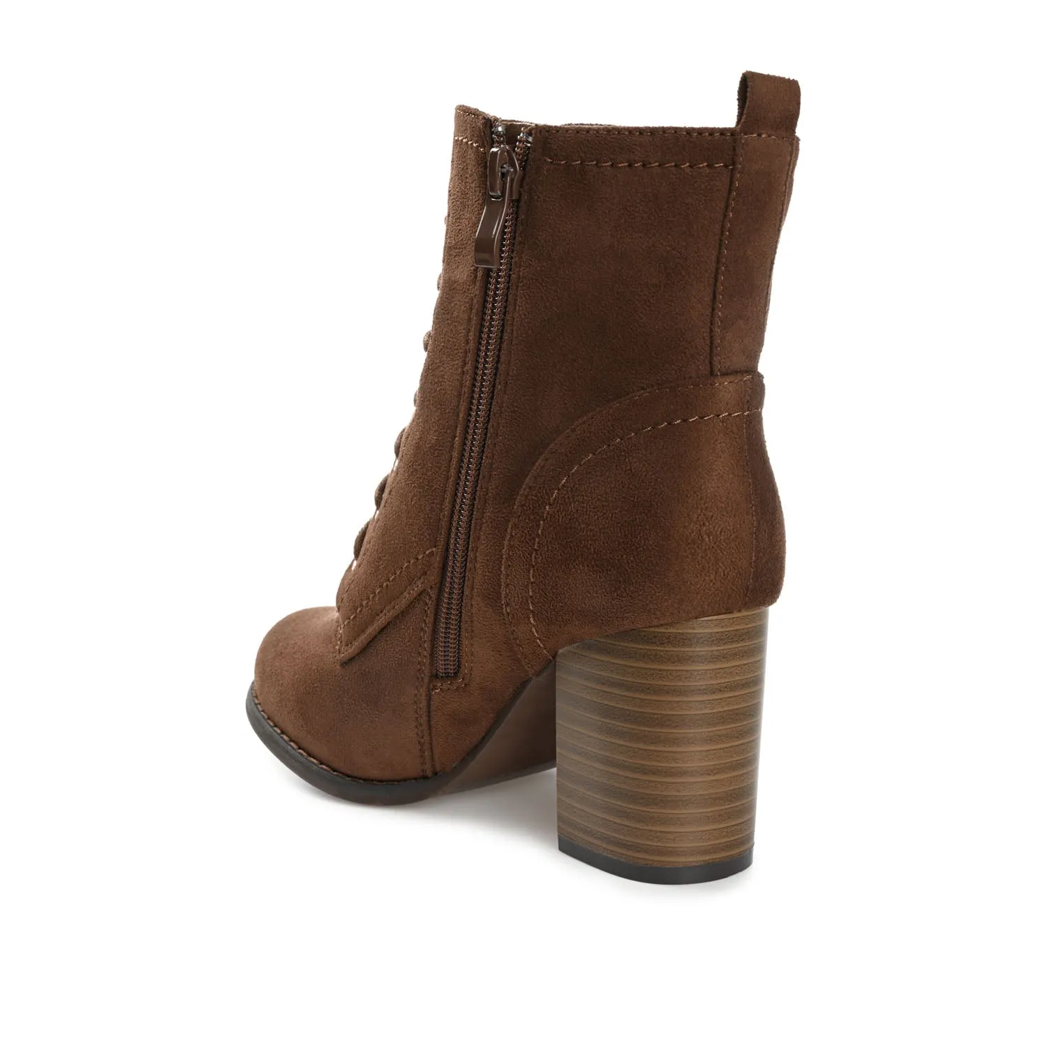 BAYLOR LACE-UP BOOTIES IN FAUX SUEDE soft lining