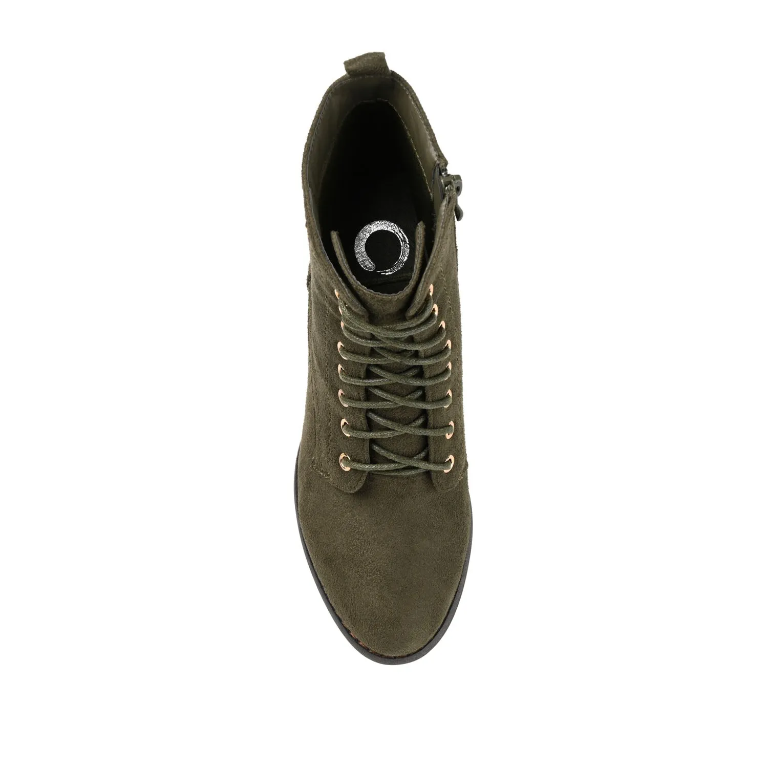 BAYLOR LACE-UP BOOTIES IN FAUX SUEDE soft lining