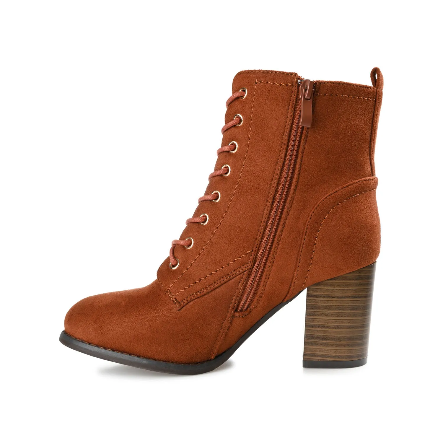 BAYLOR LACE-UP BOOTIES IN FAUX SUEDE soft lining