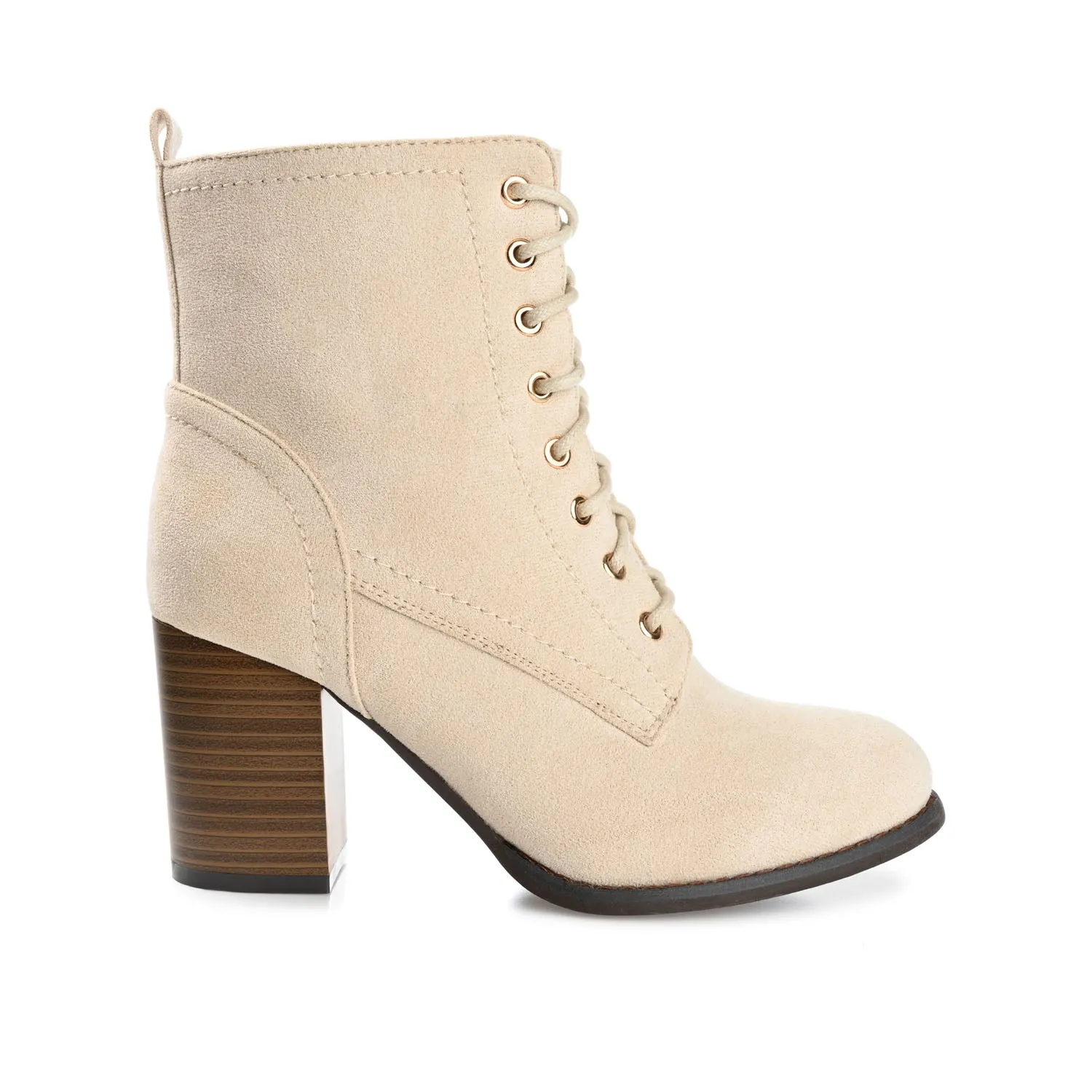 BAYLOR LACE-UP BOOTIES IN FAUX SUEDE soft lining