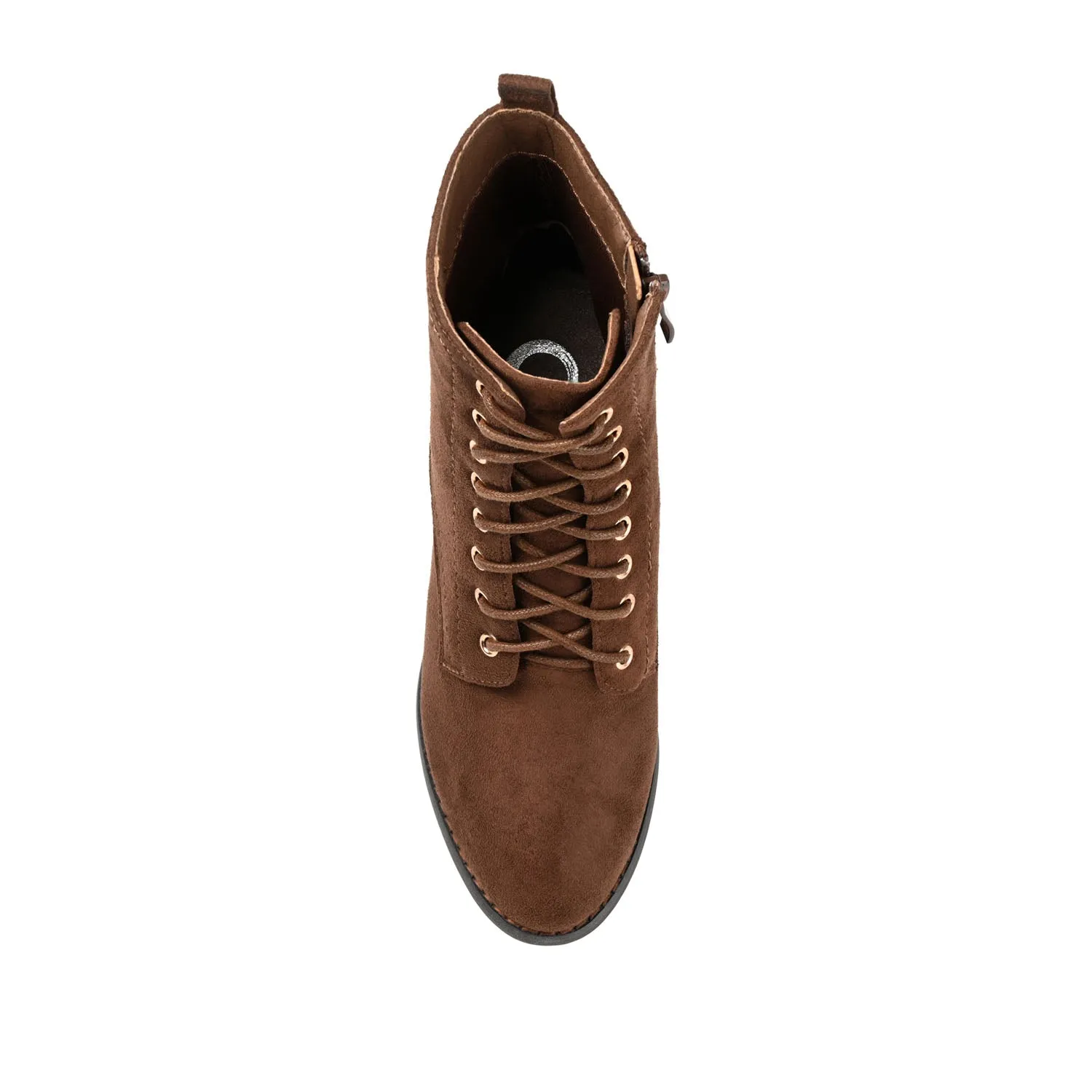 BAYLOR LACE-UP BOOTIES IN FAUX SUEDE soft lining