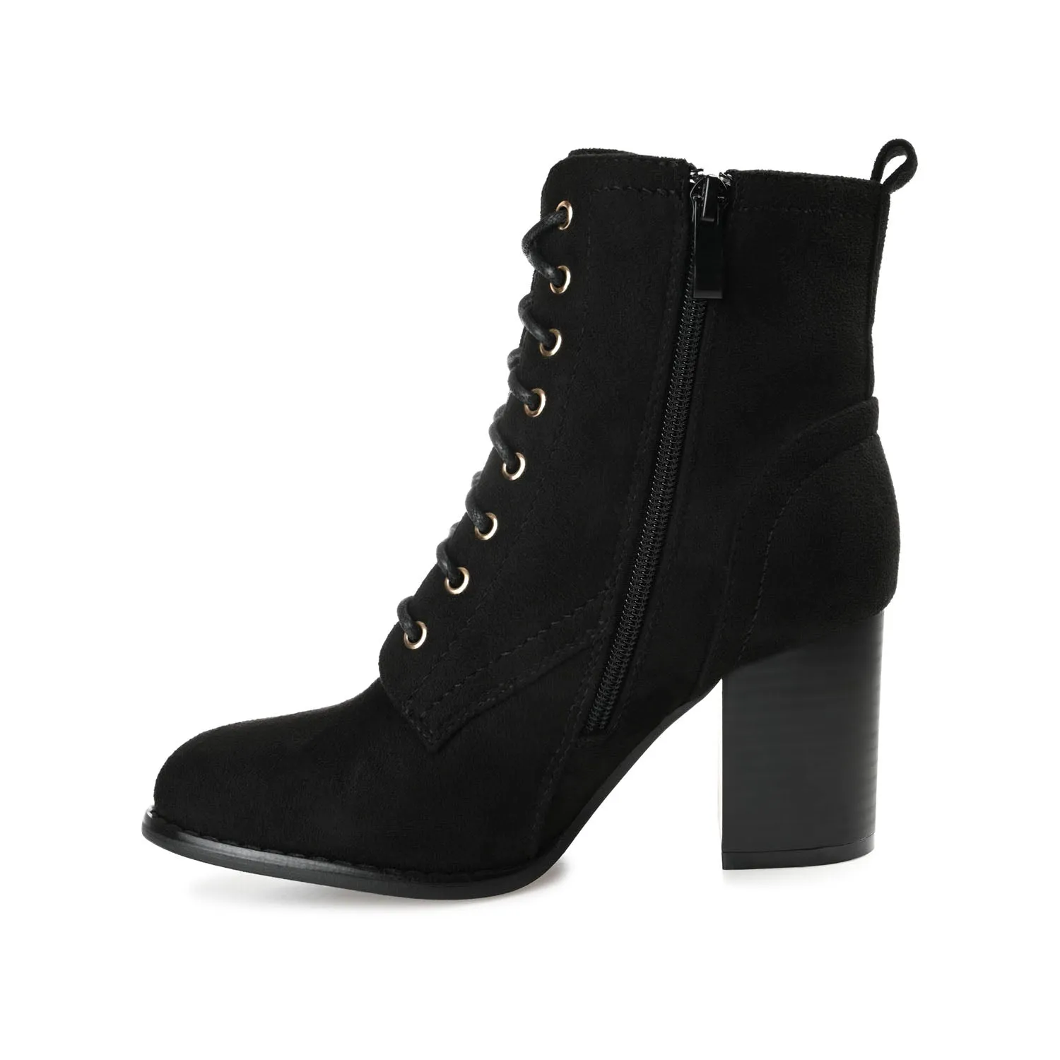 BAYLOR LACE-UP BOOTIES IN FAUX SUEDE soft lining