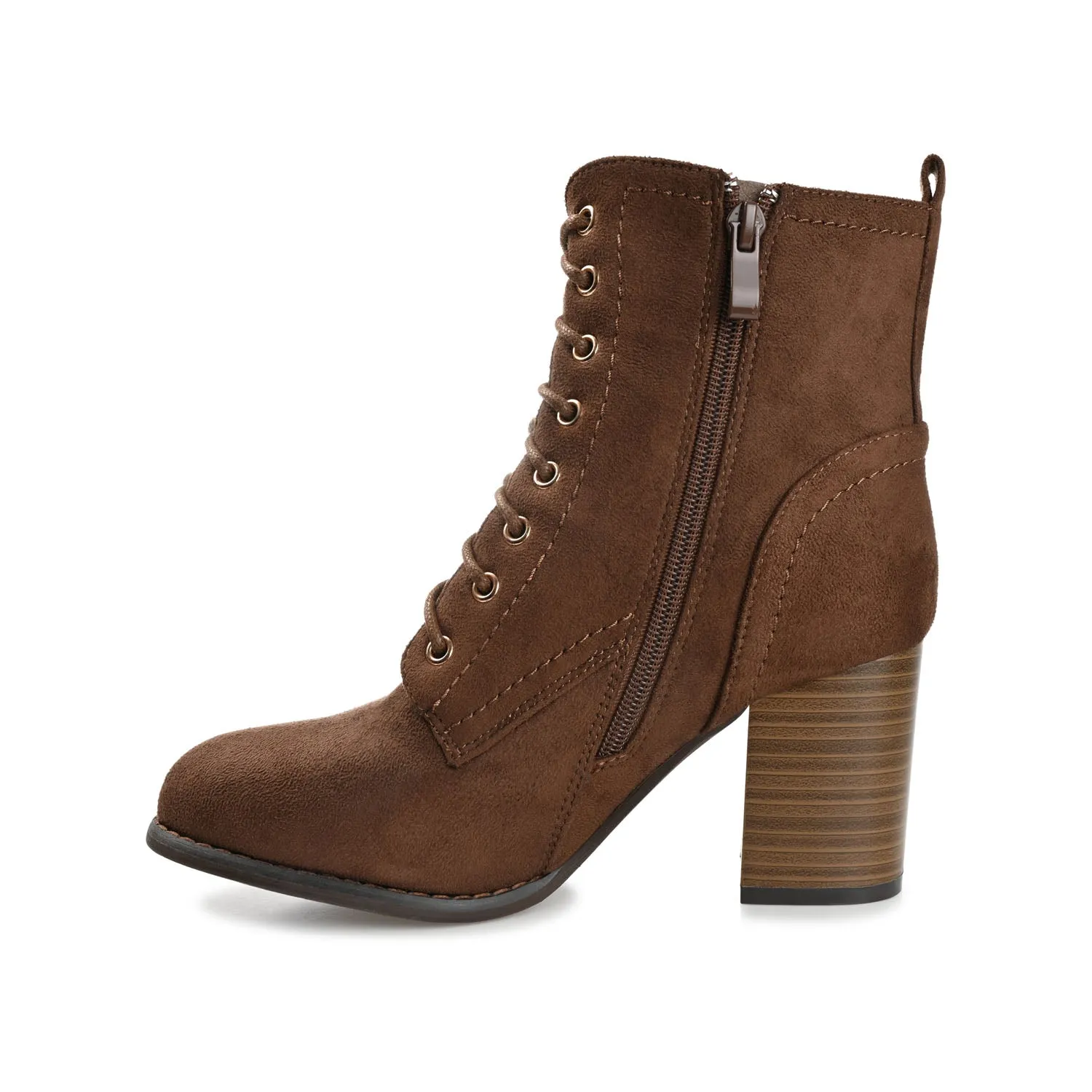 BAYLOR LACE-UP BOOTIES IN FAUX SUEDE soft lining