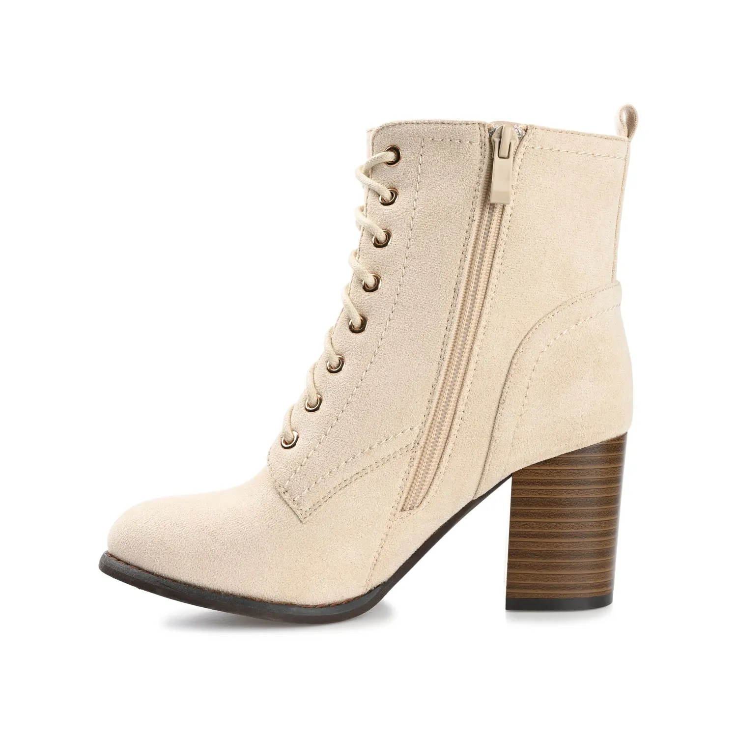 BAYLOR LACE-UP BOOTIES IN FAUX SUEDE soft lining