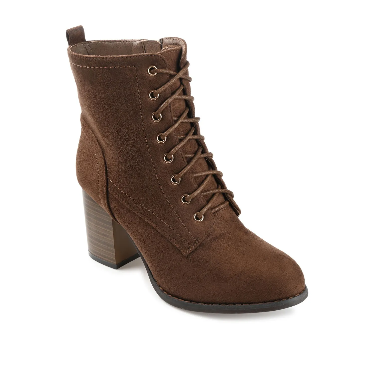 BAYLOR LACE-UP BOOTIES IN FAUX SUEDE soft lining