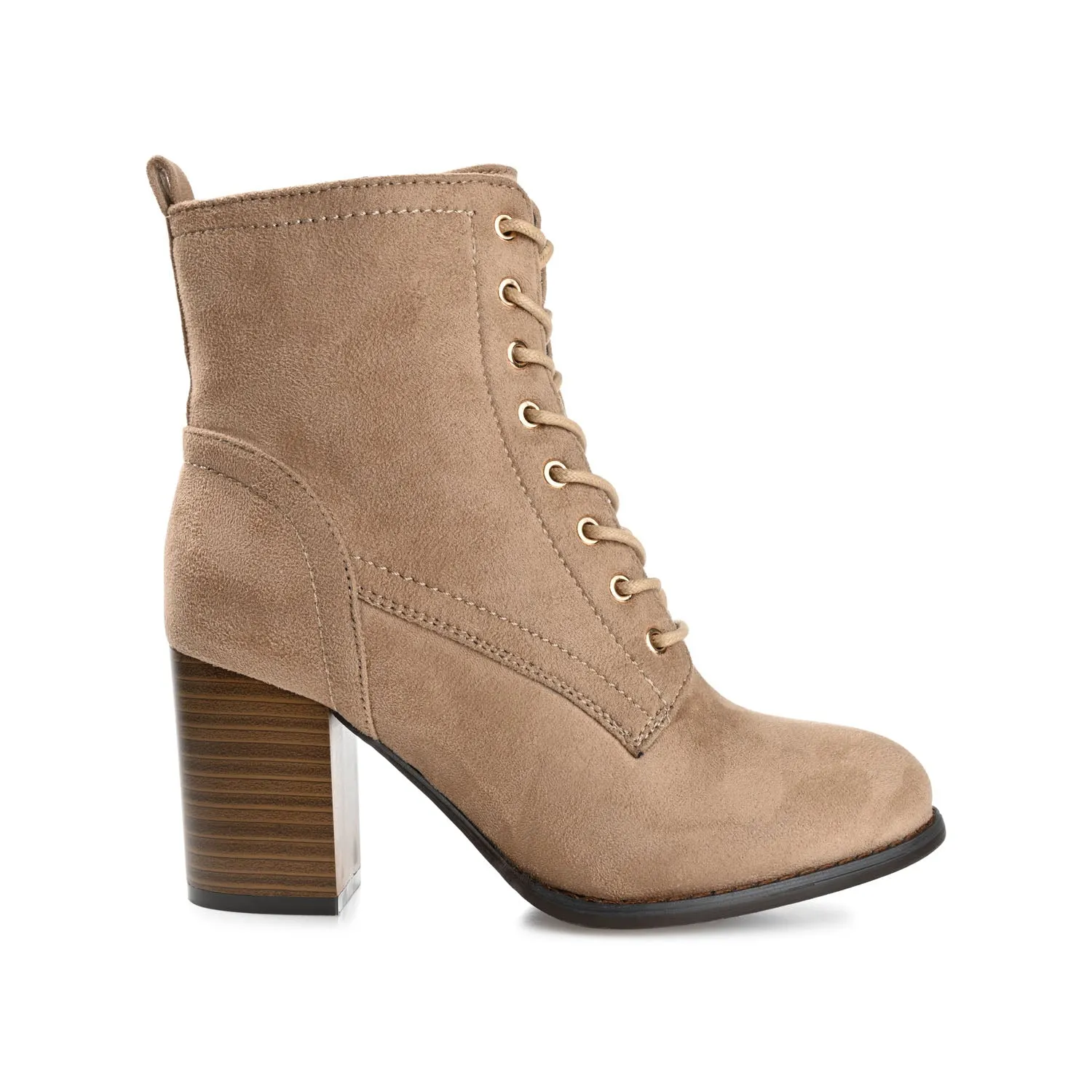 BAYLOR LACE-UP BOOTIES IN FAUX SUEDE soft lining