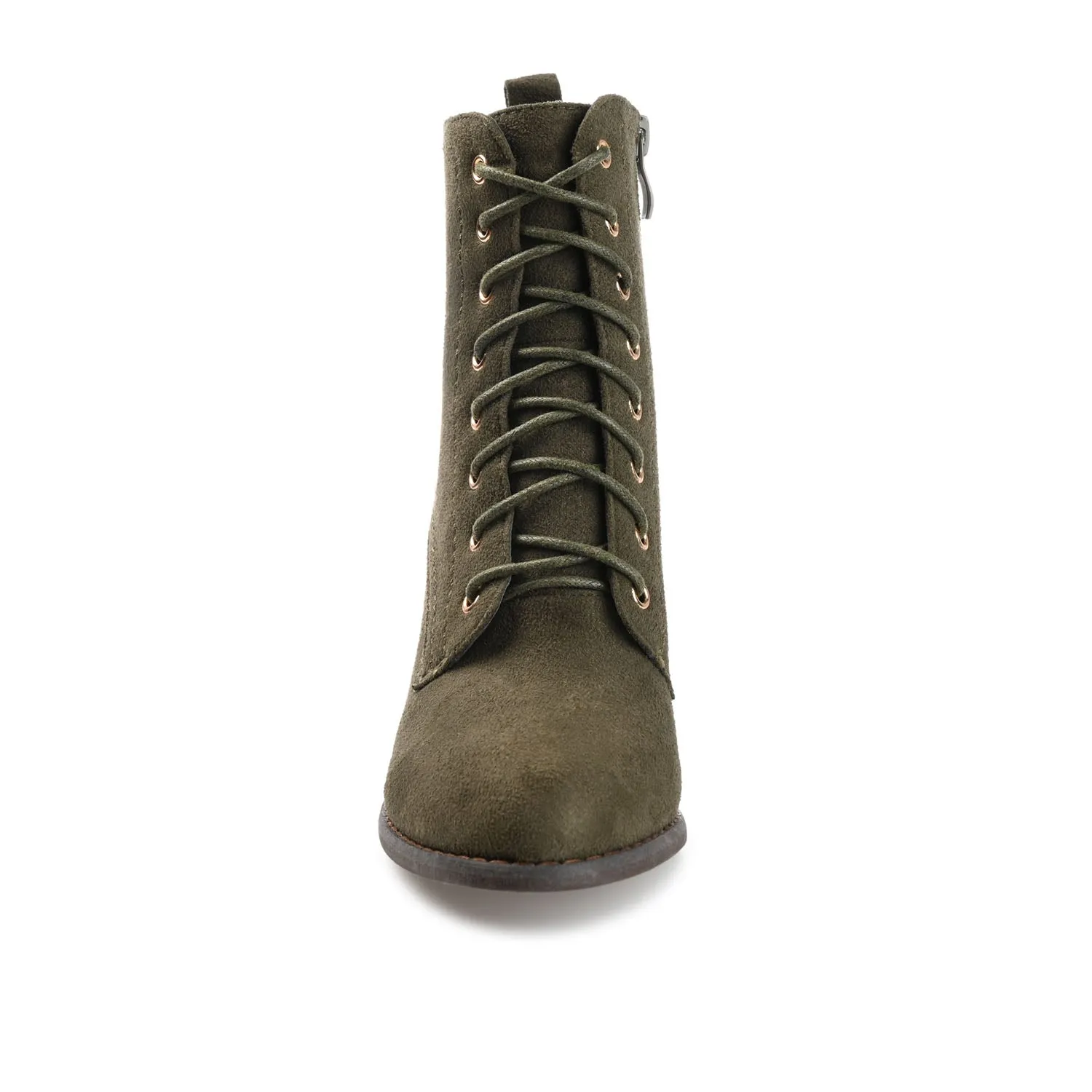 BAYLOR LACE-UP BOOTIES IN FAUX SUEDE soft lining
