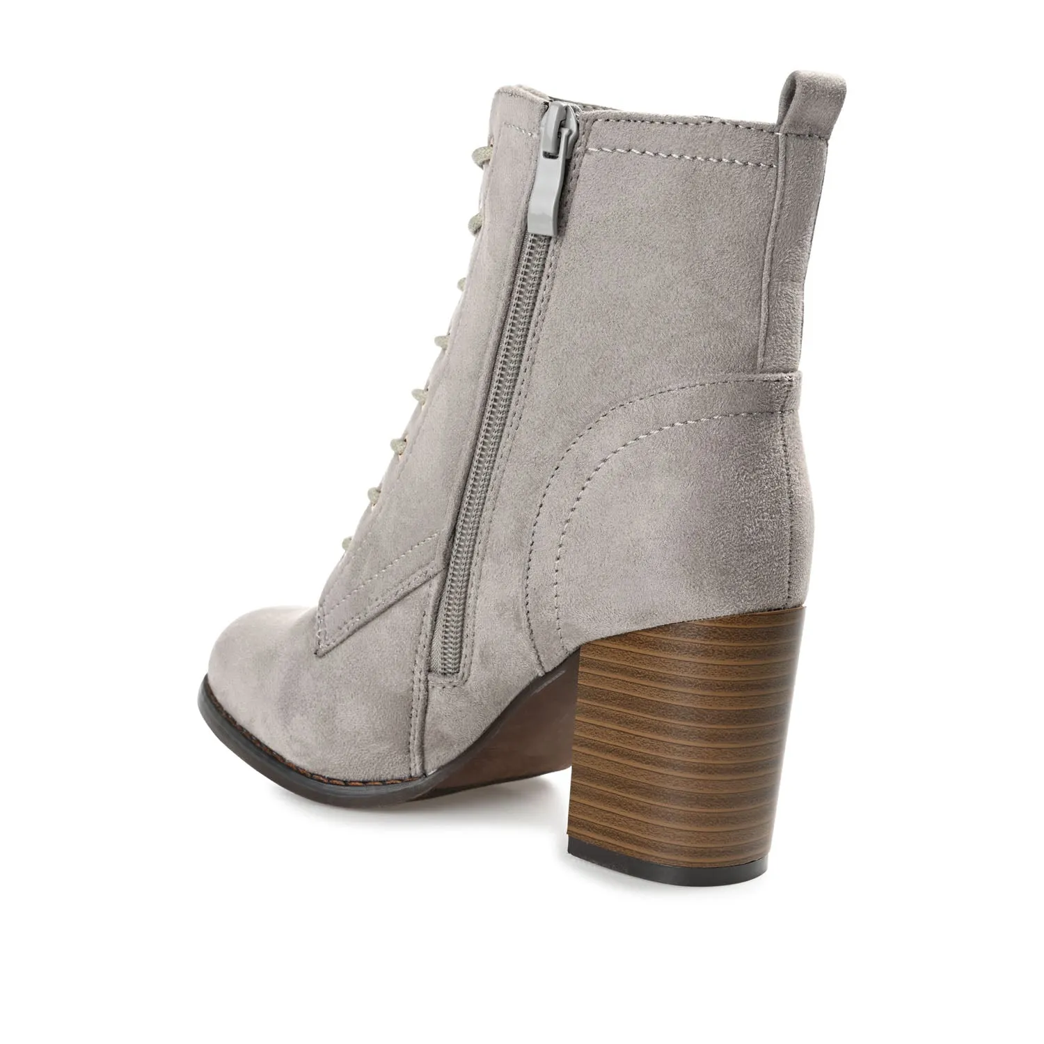 BAYLOR LACE-UP BOOTIES IN FAUX SUEDE soft lining
