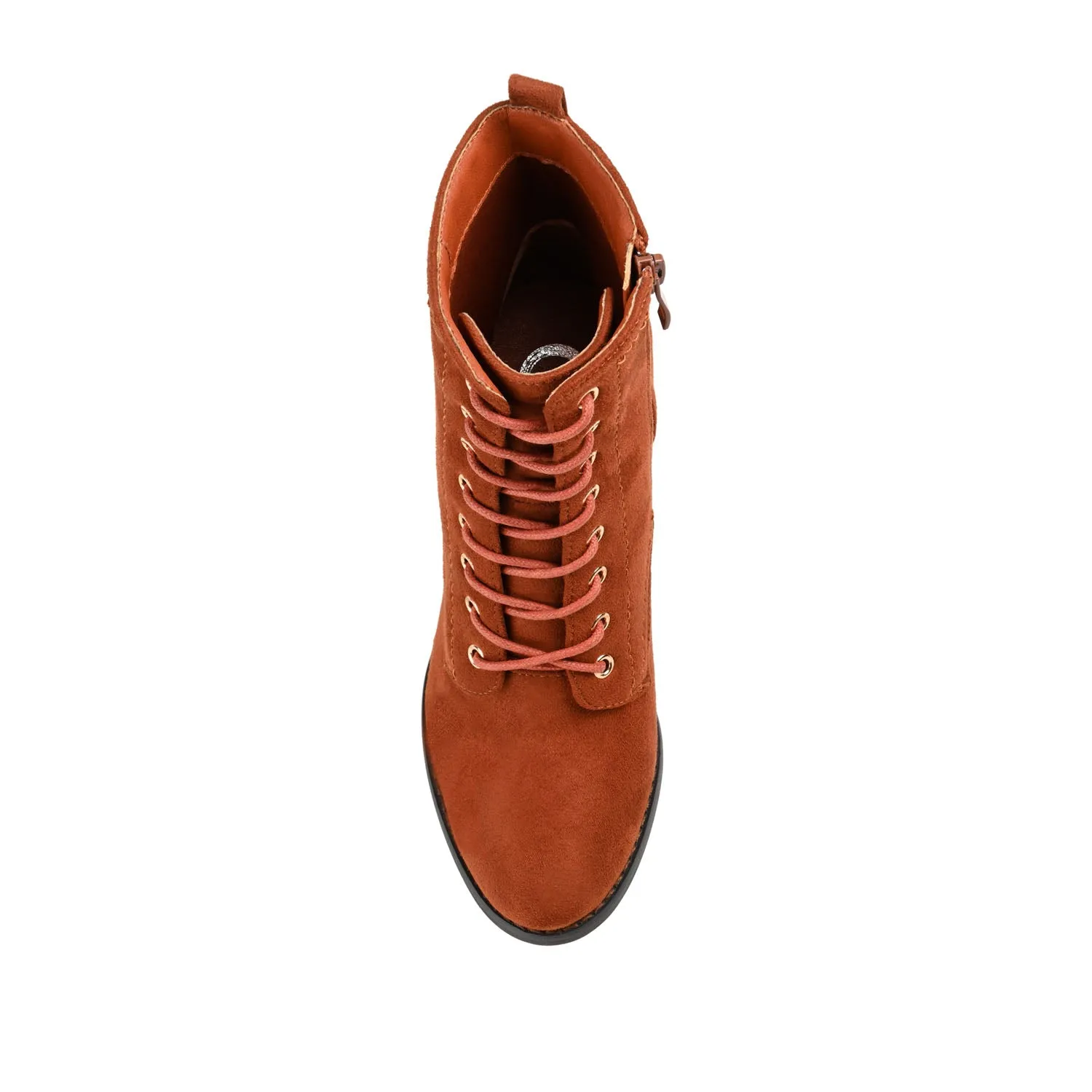 BAYLOR LACE-UP BOOTIES IN FAUX SUEDE soft lining