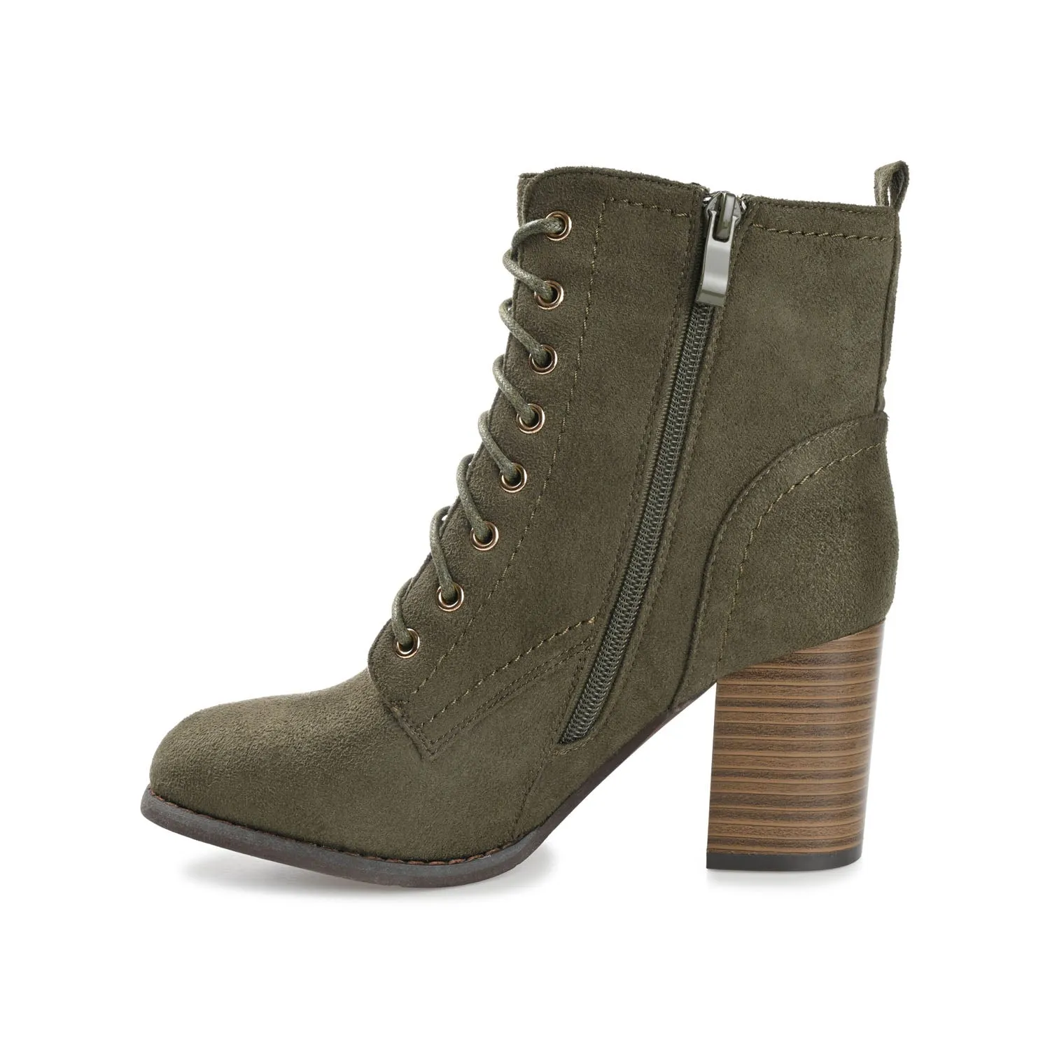 BAYLOR LACE-UP BOOTIES IN FAUX SUEDE soft lining