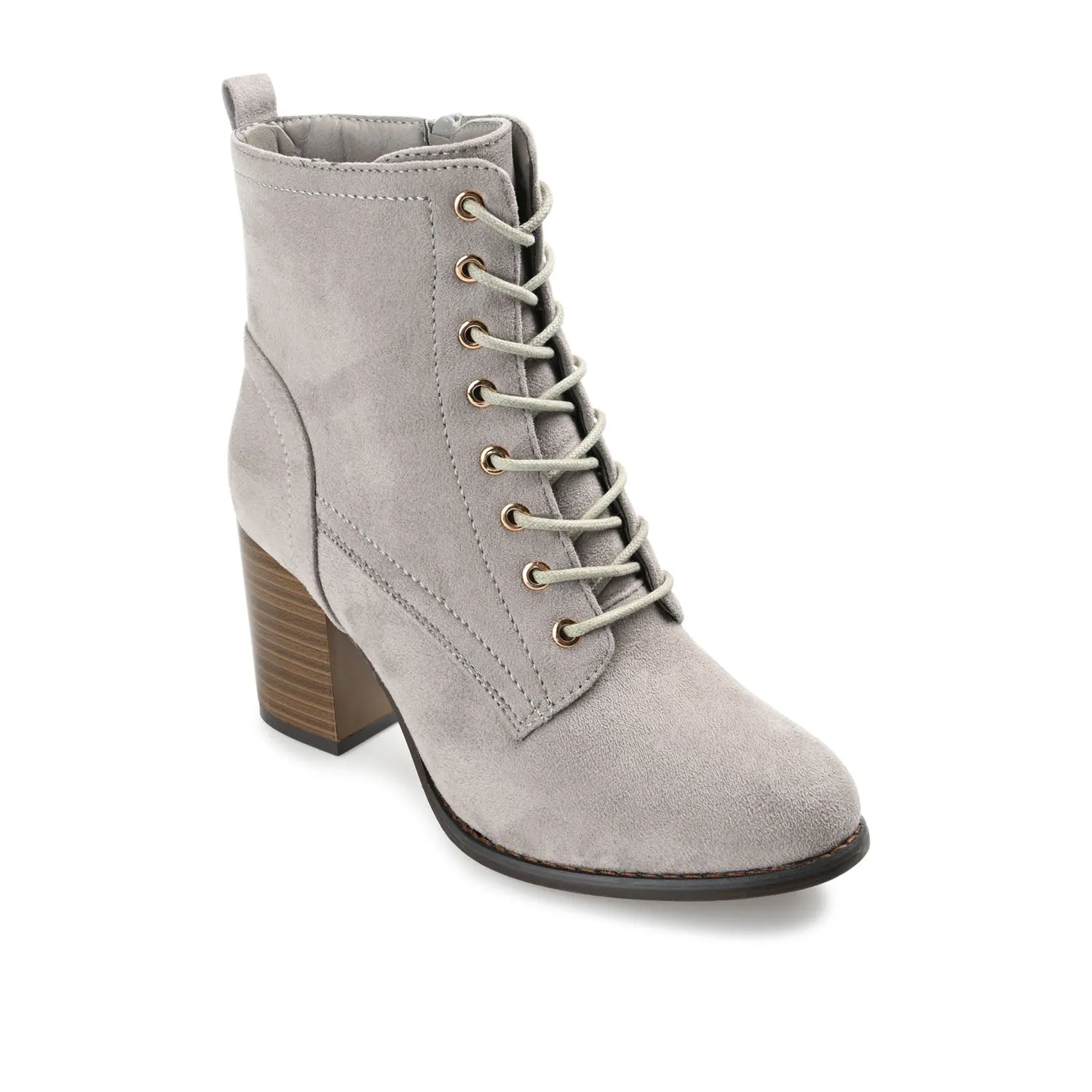 BAYLOR LACE-UP BOOTIES IN FAUX SUEDE soft lining