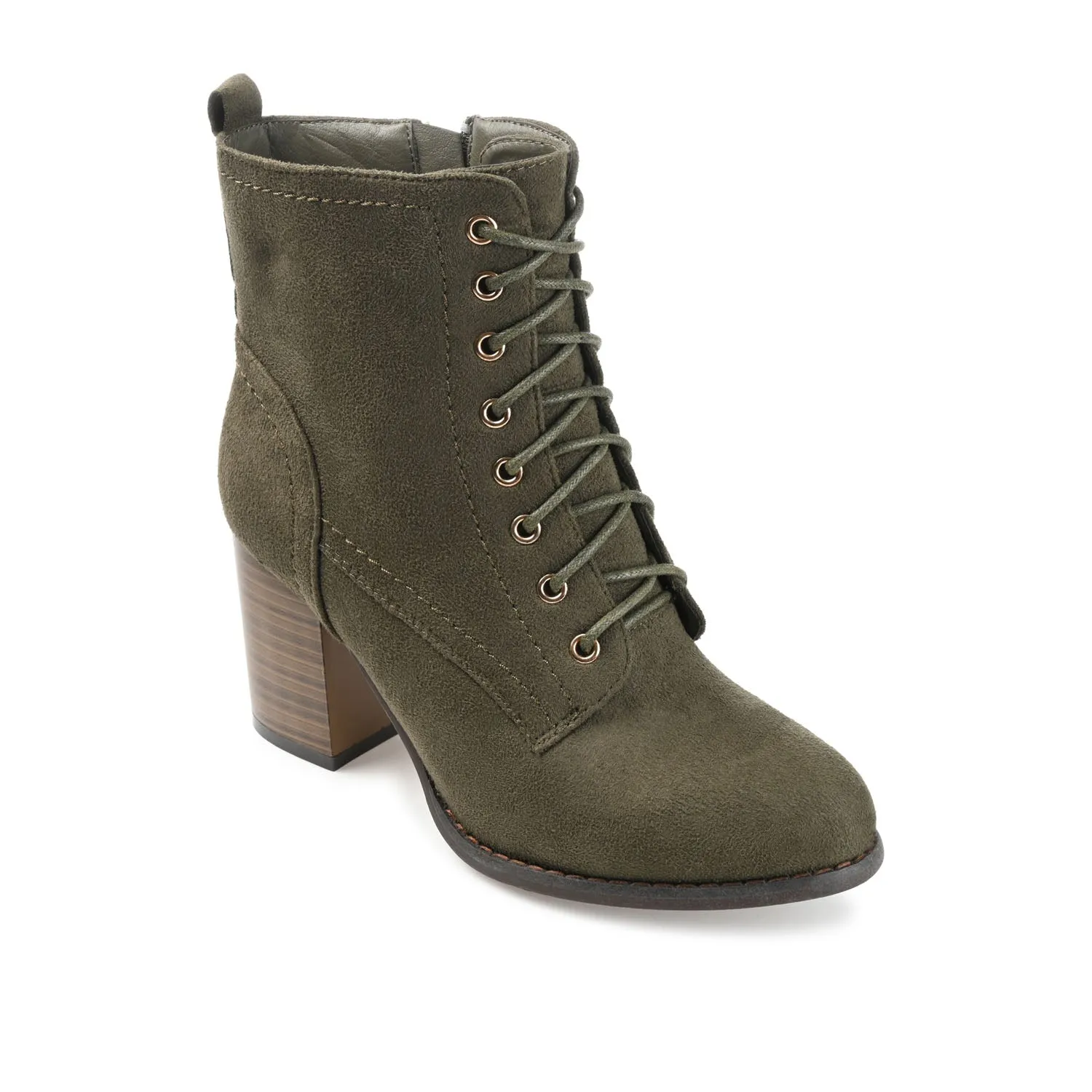 BAYLOR LACE-UP BOOTIES IN FAUX SUEDE soft lining