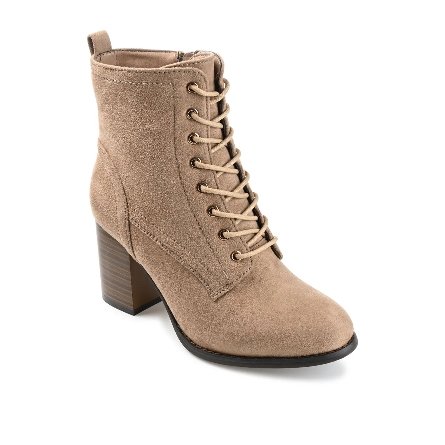 BAYLOR LACE-UP BOOTIES IN FAUX SUEDE soft lining