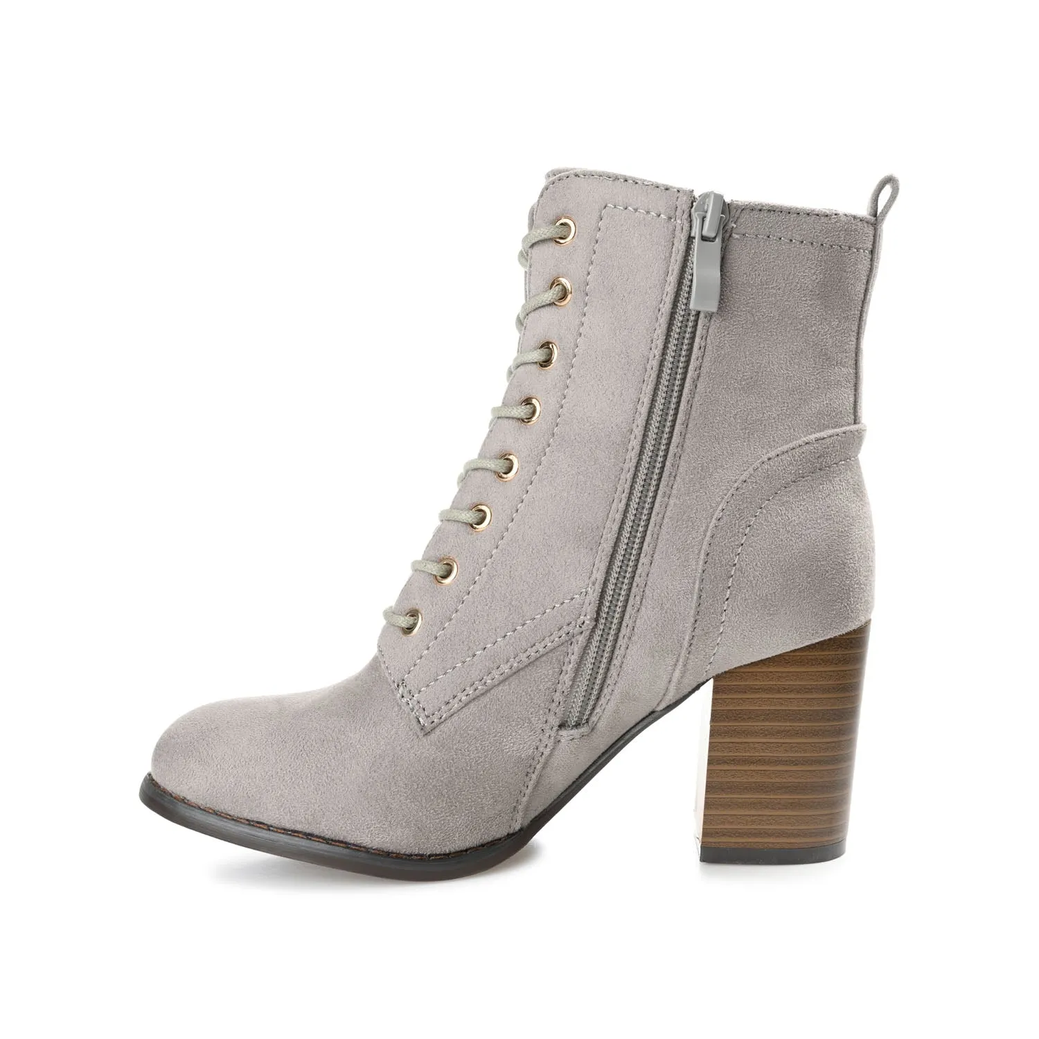 BAYLOR LACE-UP BOOTIES IN FAUX SUEDE soft lining
