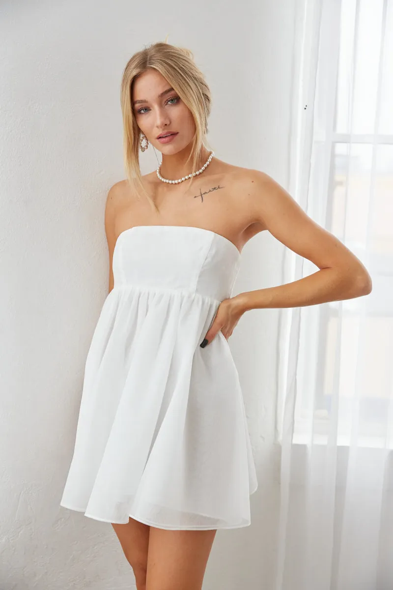 Bella Strapless Babydoll Mini Dress casual charm