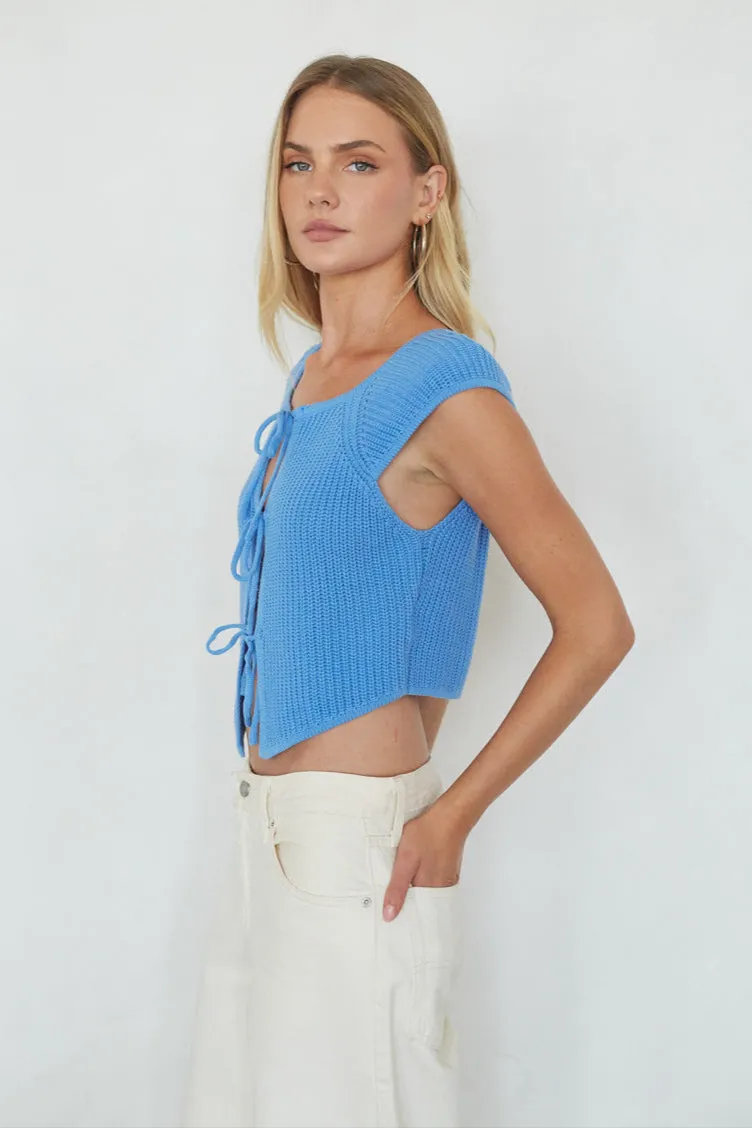 Bettina Front Tie Knit Top breath feel
