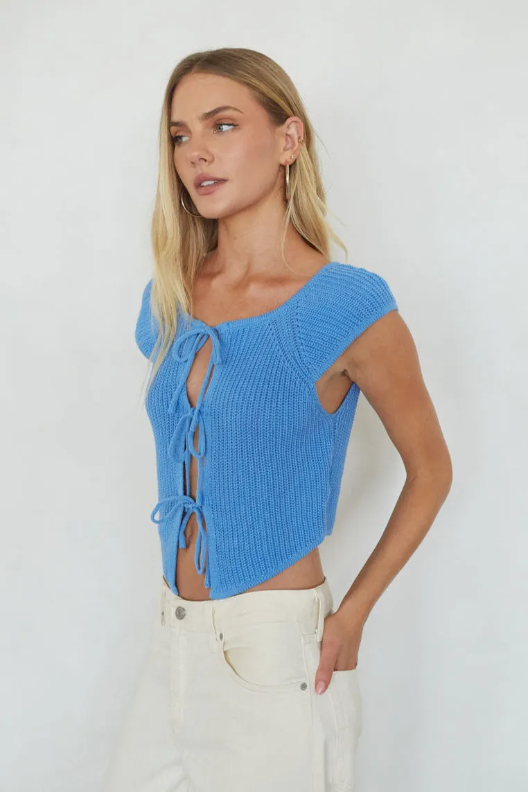 Bettina Front Tie Knit Top breath feel