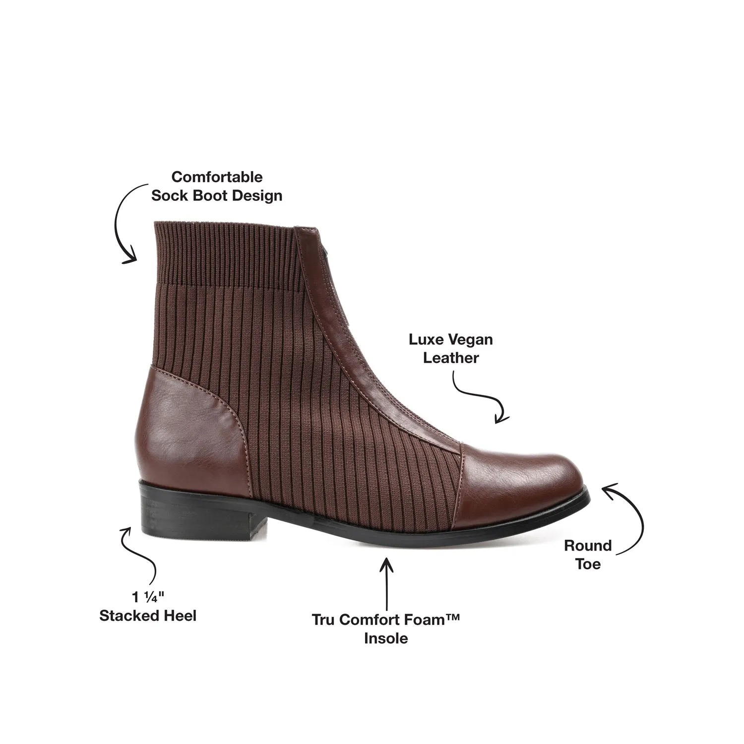 BEXLIE ZIP-UP BOOTIES IN KNIT FABRIC western air
