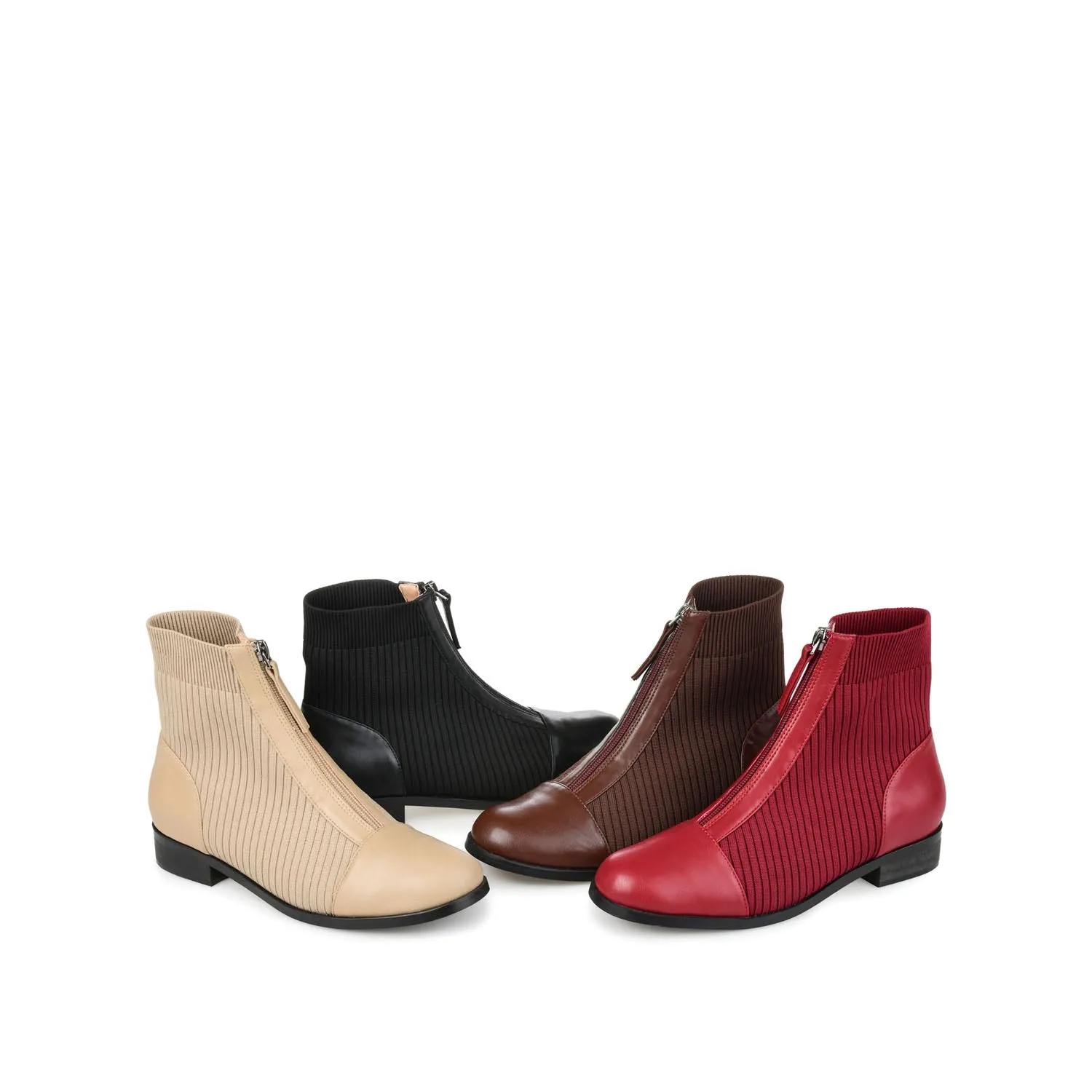 BEXLIE ZIP-UP BOOTIES IN KNIT FABRIC western air