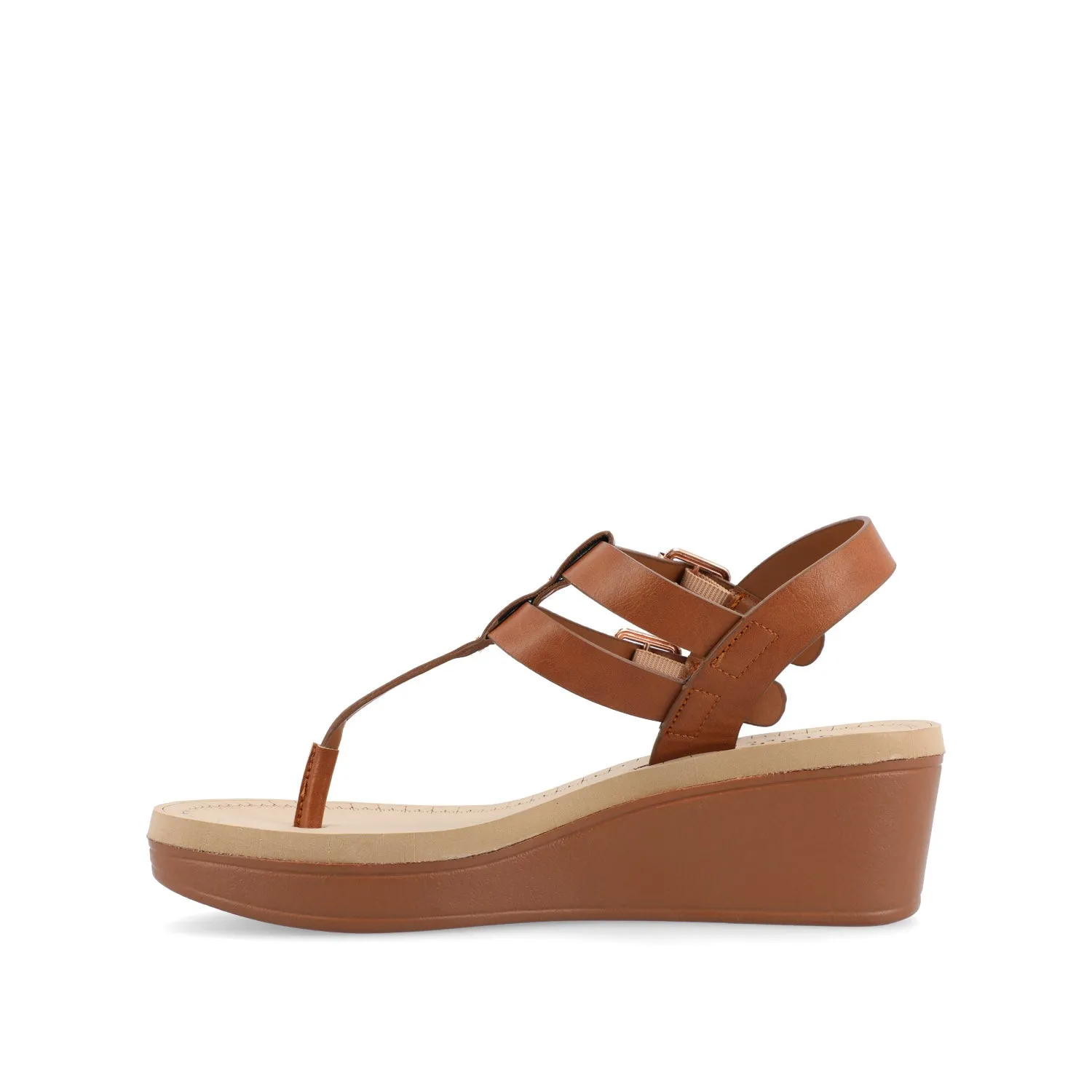 BIANCA WEDGE HEELED SANDALS IN FAUX LEATHER lazy walk