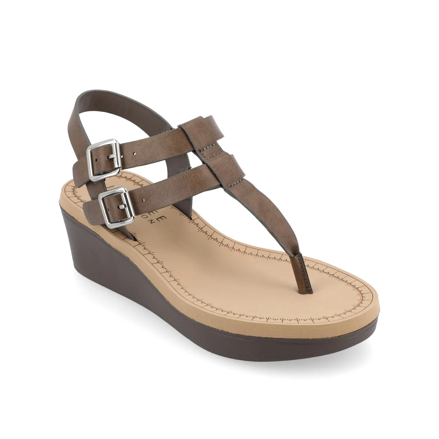BIANCA WEDGE HEELED SANDALS IN FAUX LEATHER lazy walk