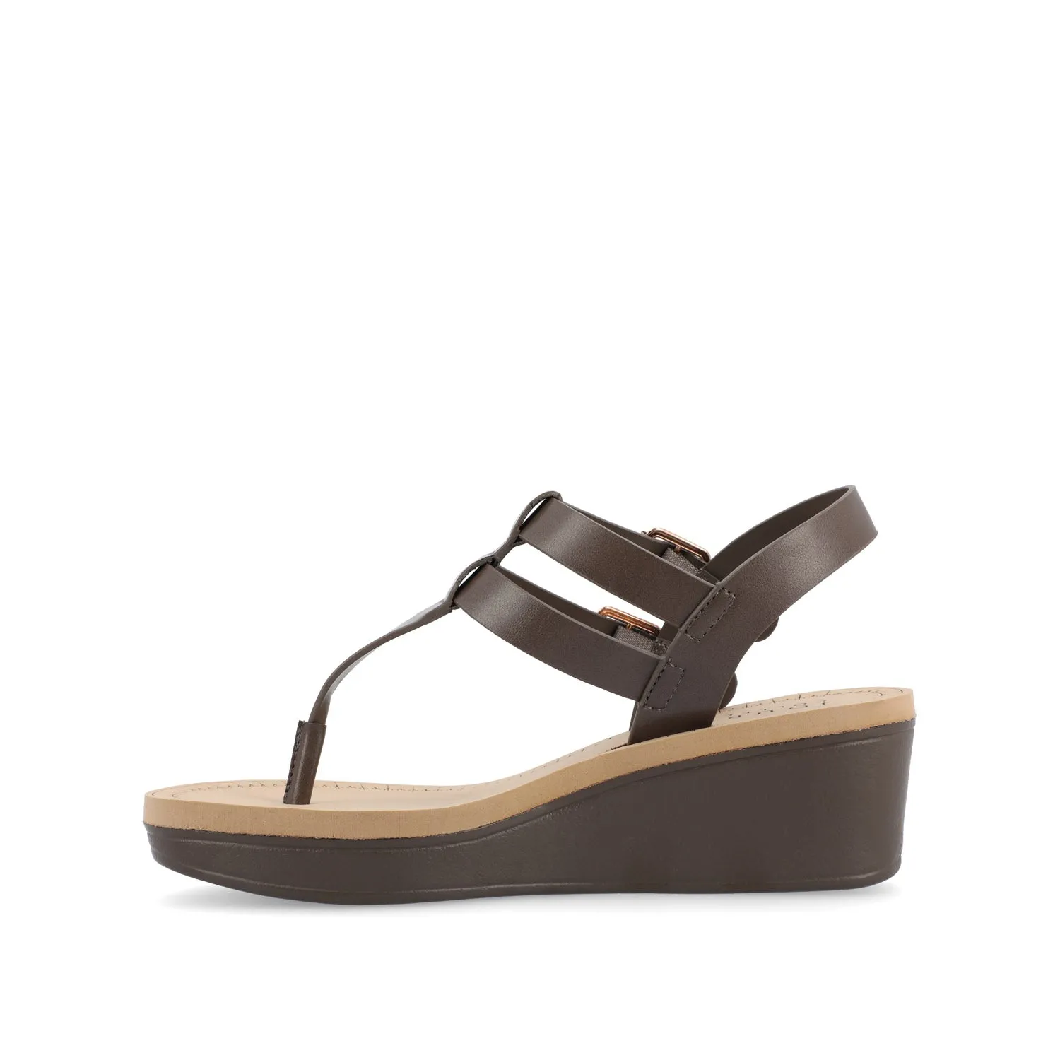 BIANCA WEDGE HEELED SANDALS IN FAUX LEATHER lazy walk