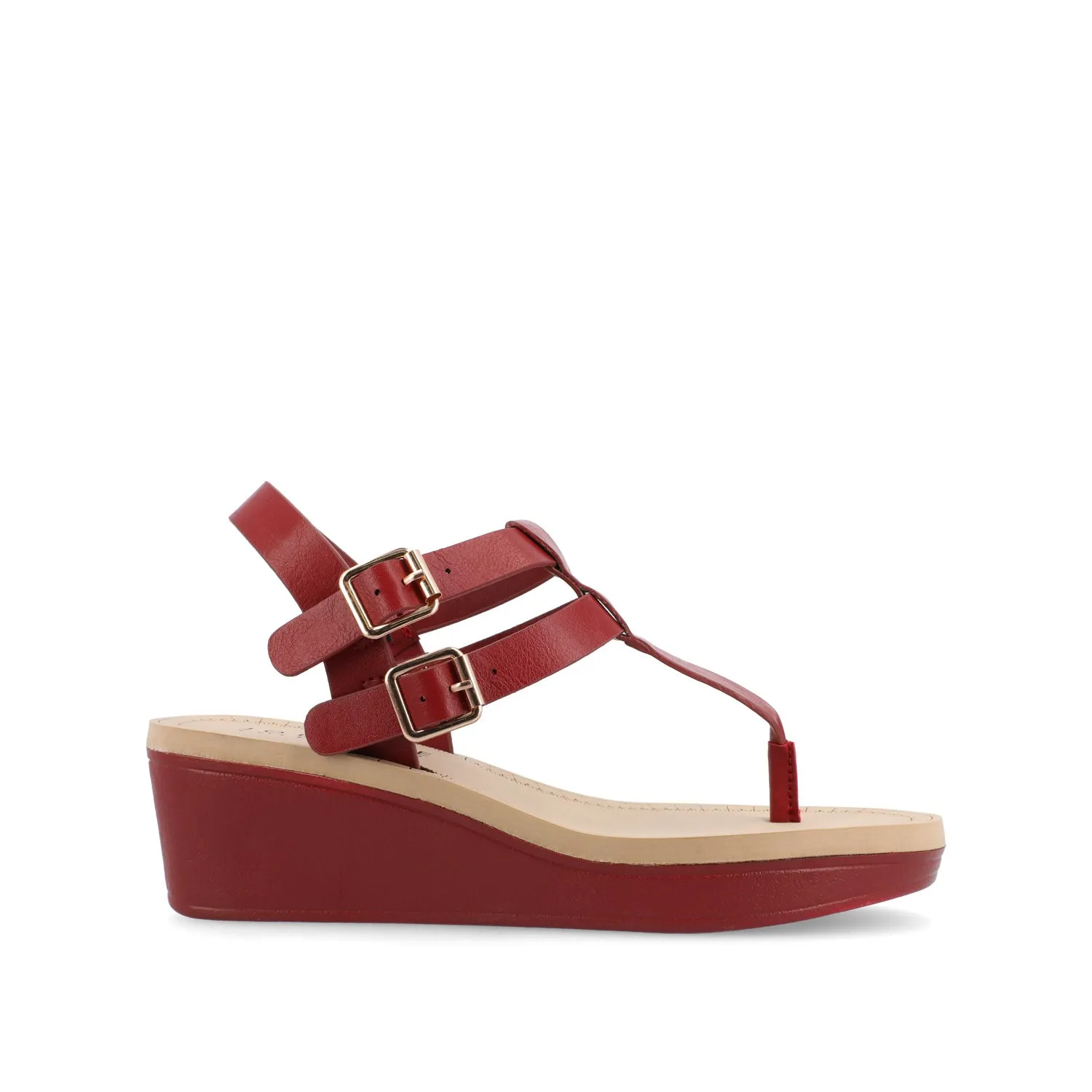 BIANCA WEDGE HEELED SANDALS IN FAUX LEATHER lazy walk