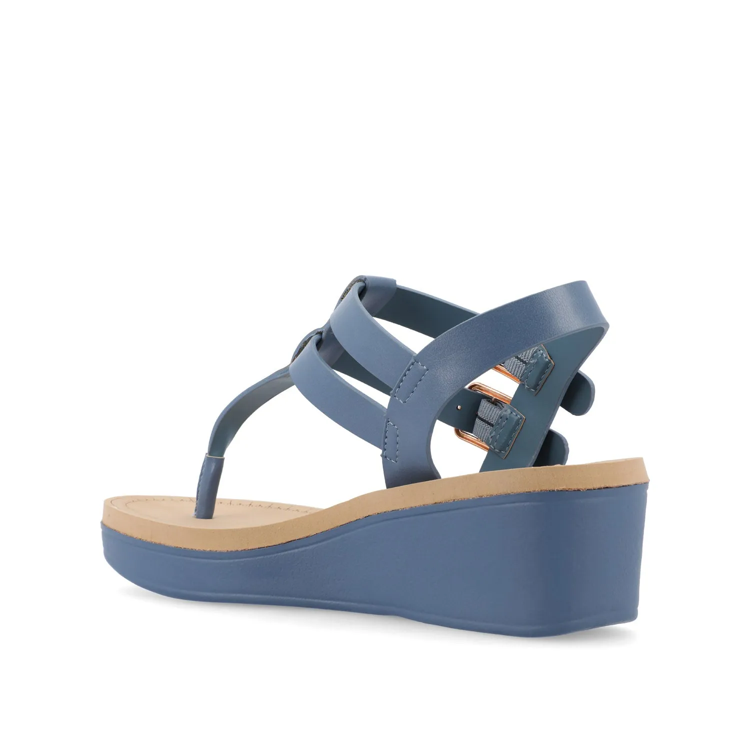 BIANCA WEDGE HEELED SANDALS IN FAUX LEATHER lazy walk