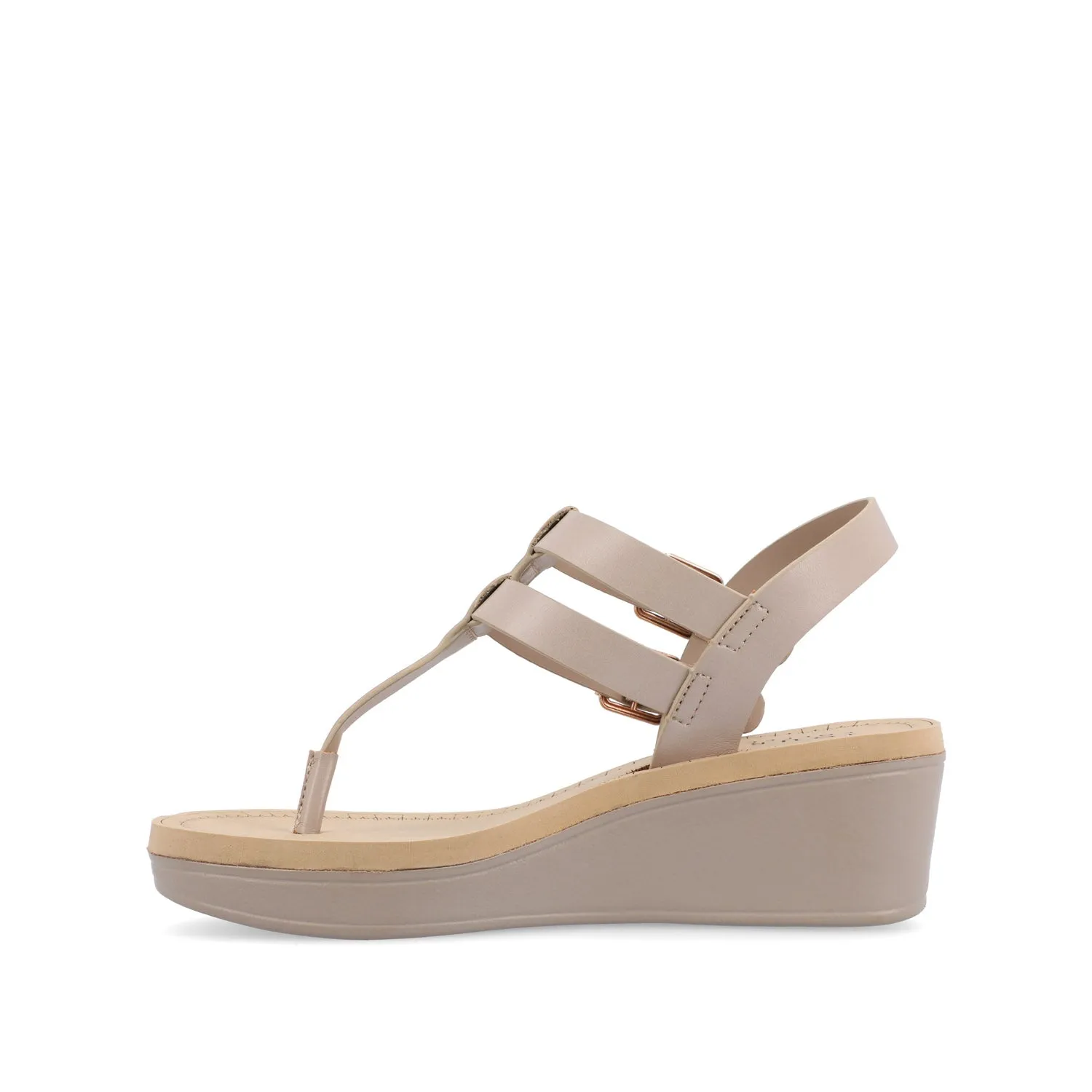 BIANCA WEDGE HEELED SANDALS IN FAUX LEATHER lazy walk