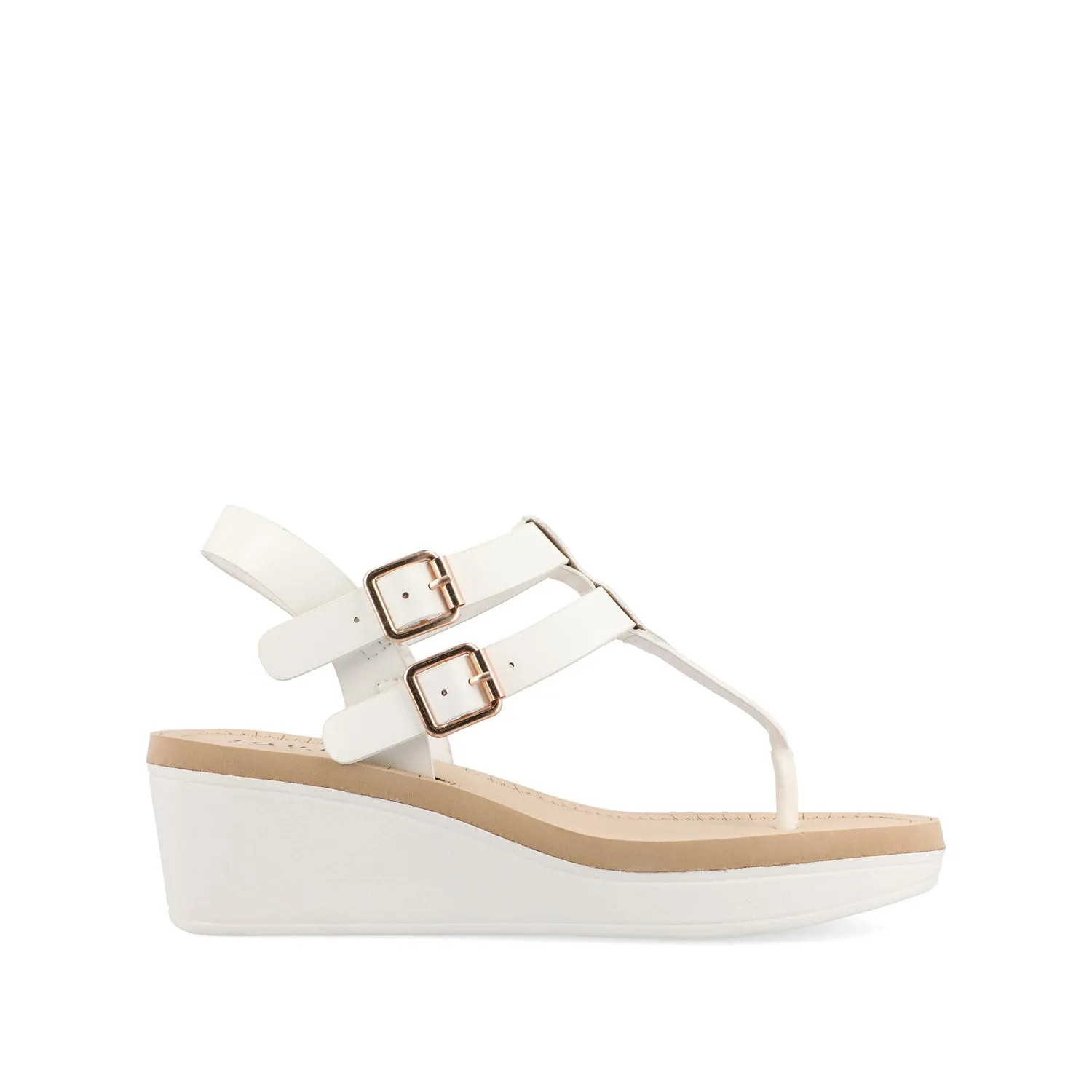 BIANCA WEDGE HEELED SANDALS IN FAUX LEATHER lazy walk