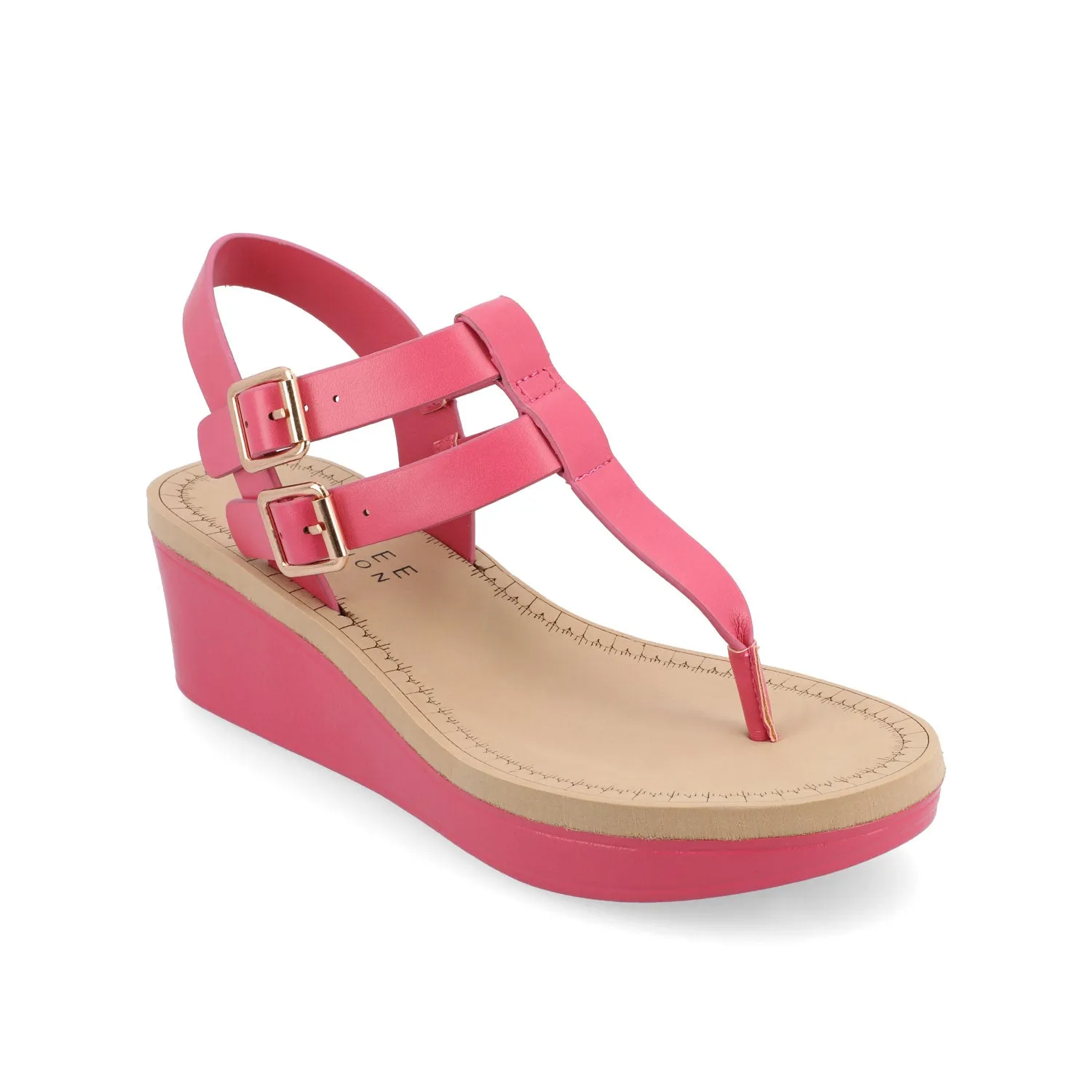 BIANCA WEDGE HEELED SANDALS IN FAUX LEATHER lazy walk