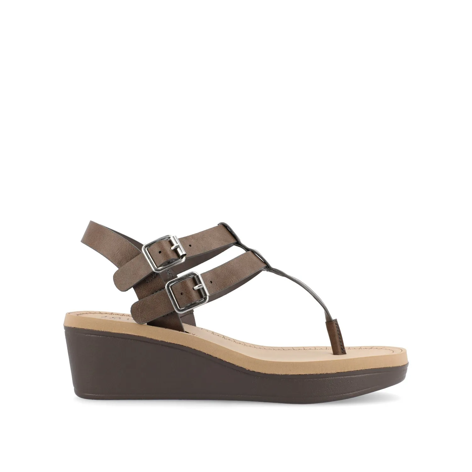 BIANCA WEDGE HEELED SANDALS IN FAUX LEATHER lazy walk
