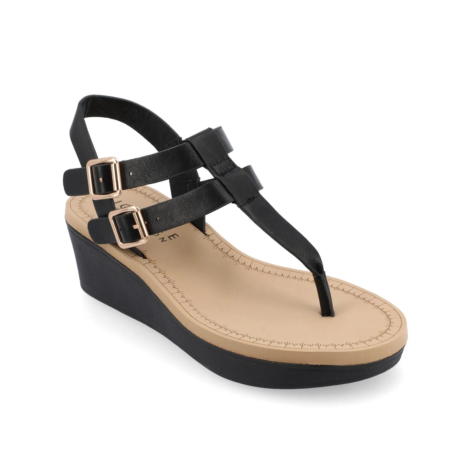 BIANCA WEDGE HEELED SANDALS IN FAUX LEATHER lazy walk