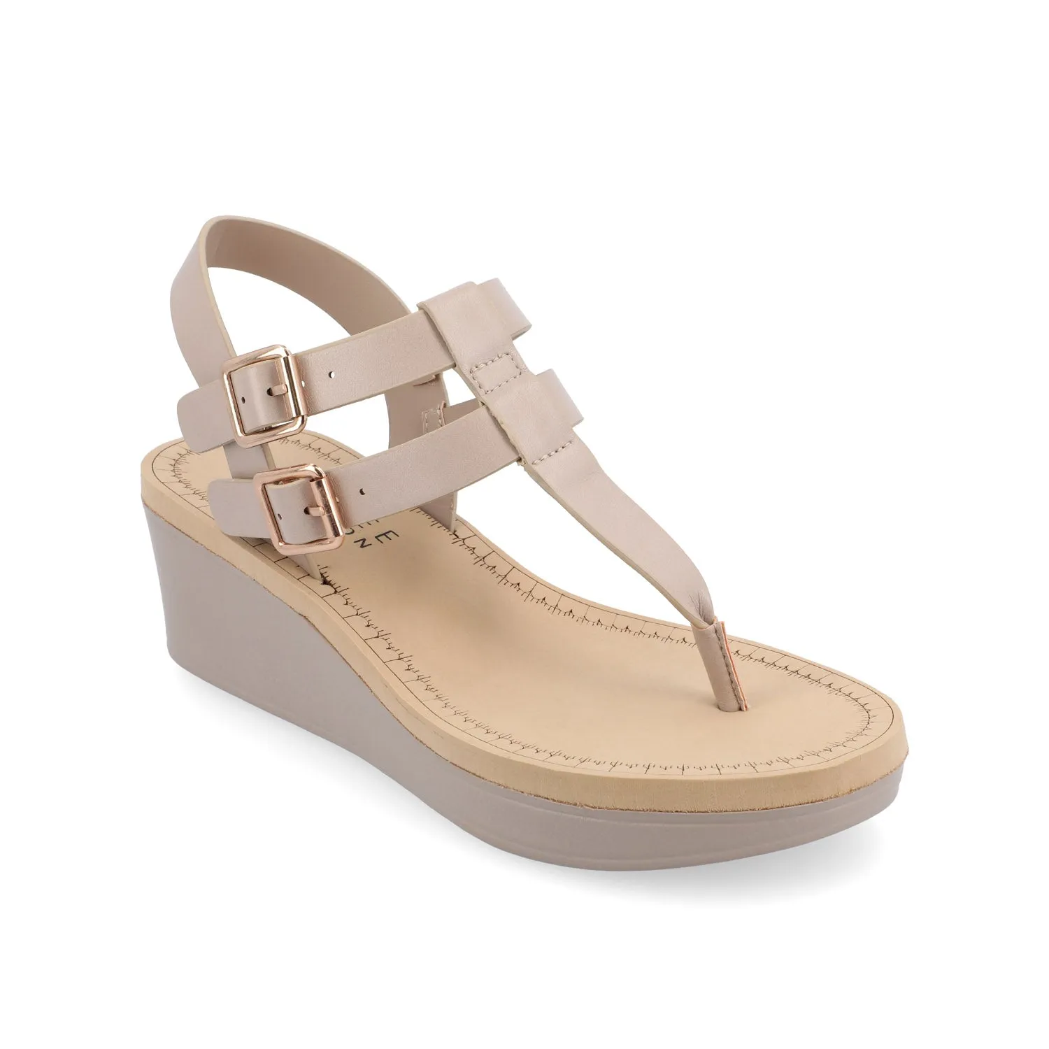 BIANCA WEDGE HEELED SANDALS IN FAUX LEATHER lazy walk