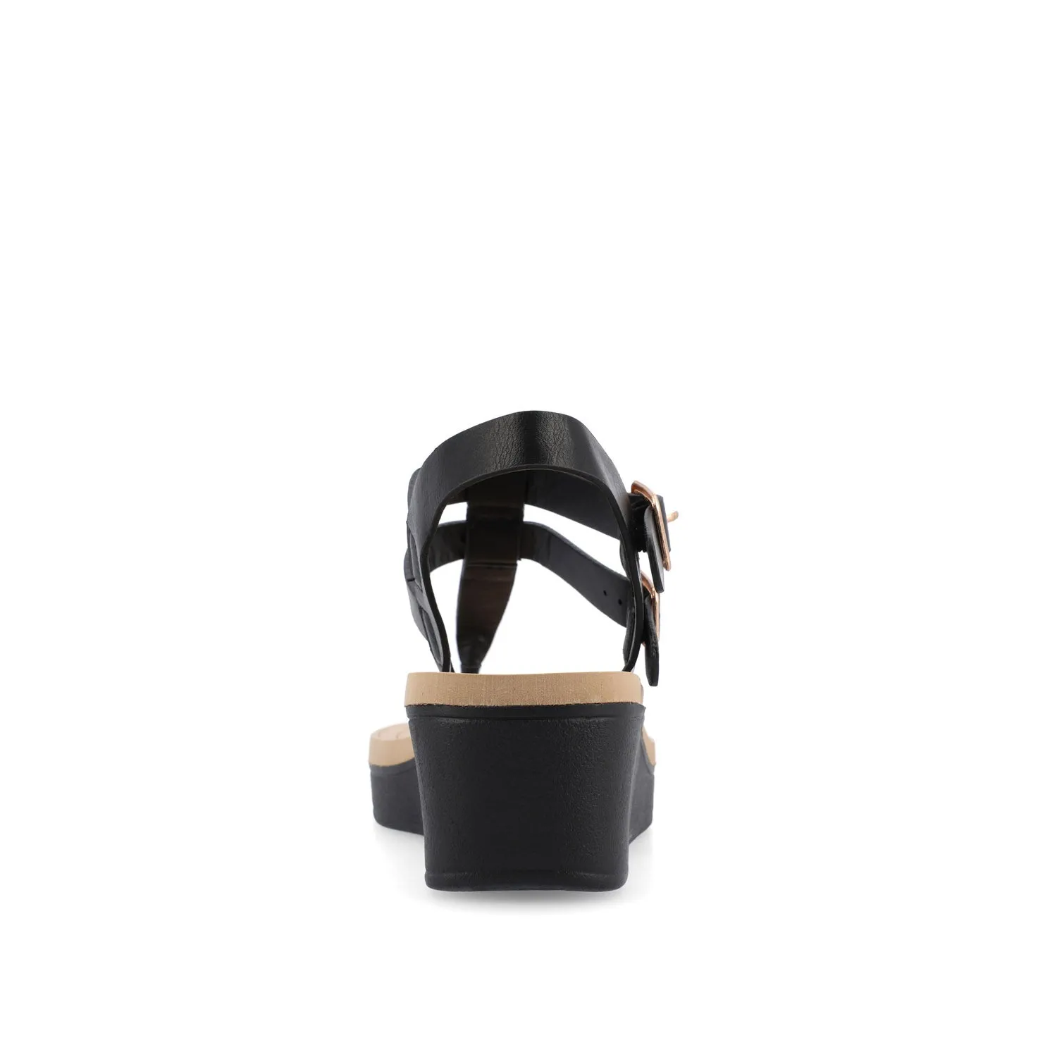 BIANCA WEDGE HEELED SANDALS IN FAUX LEATHER lazy walk