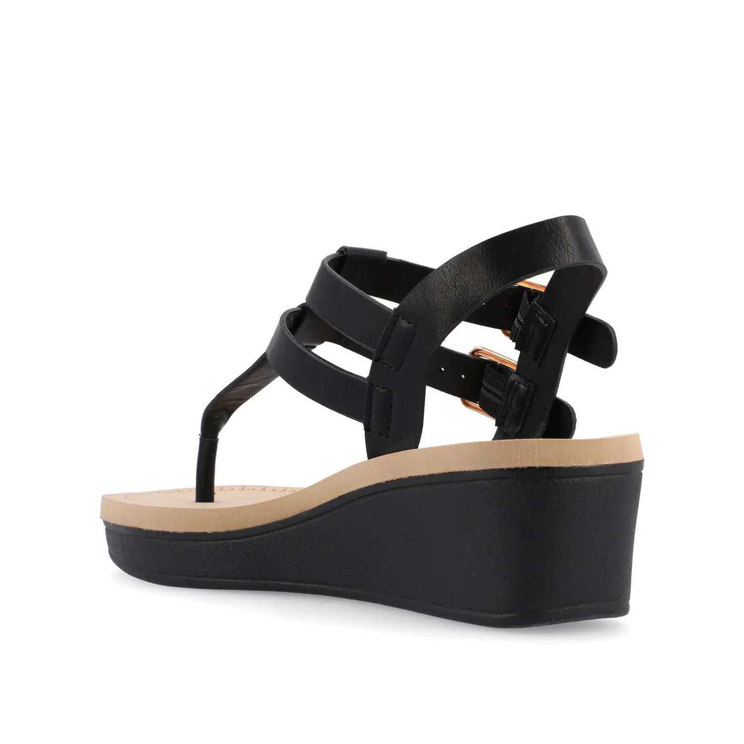 BIANCA WEDGE HEELED SANDALS IN FAUX LEATHER lazy walk