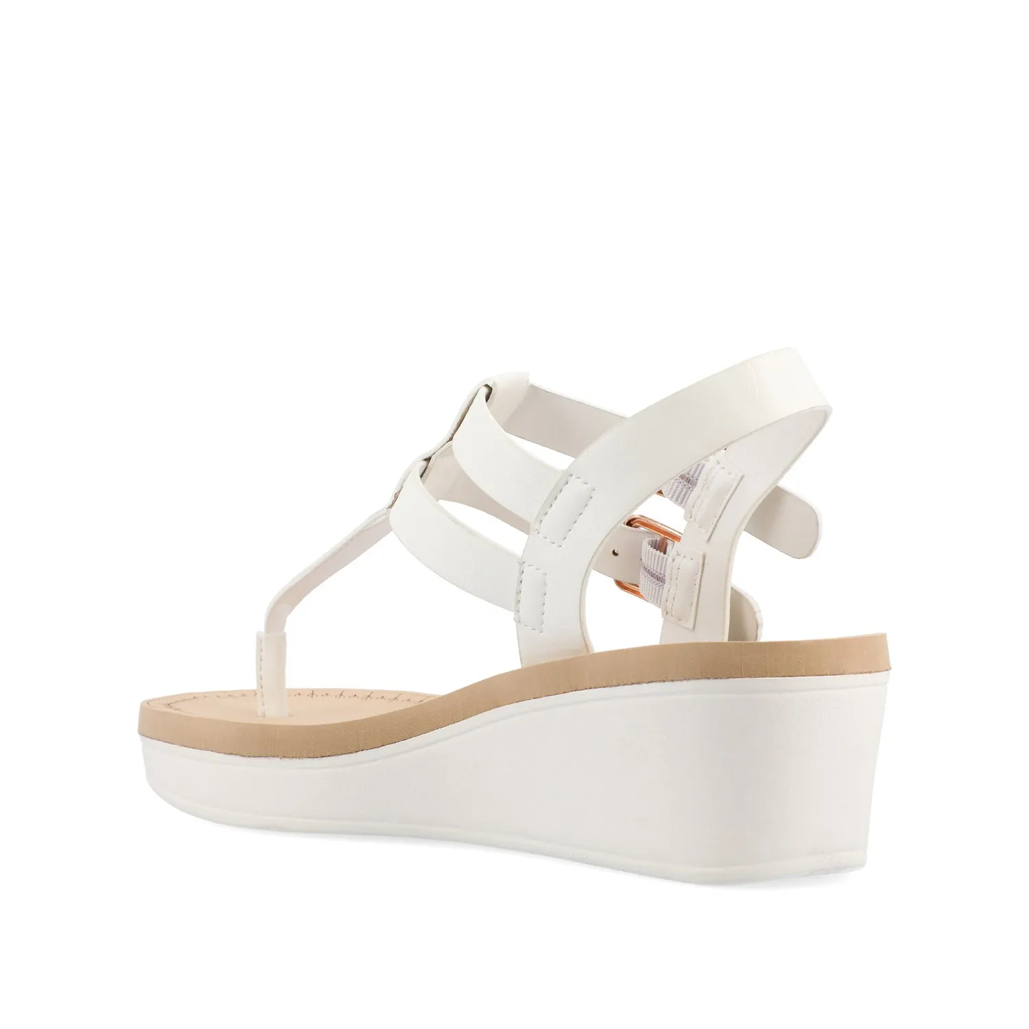 BIANCA WEDGE HEELED SANDALS IN FAUX LEATHER lazy walk
