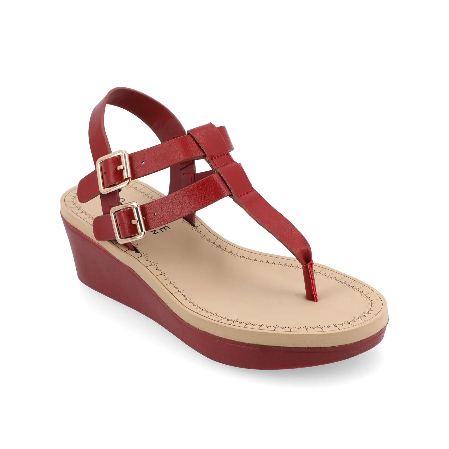 BIANCA WEDGE HEELED SANDALS IN FAUX LEATHER lazy walk