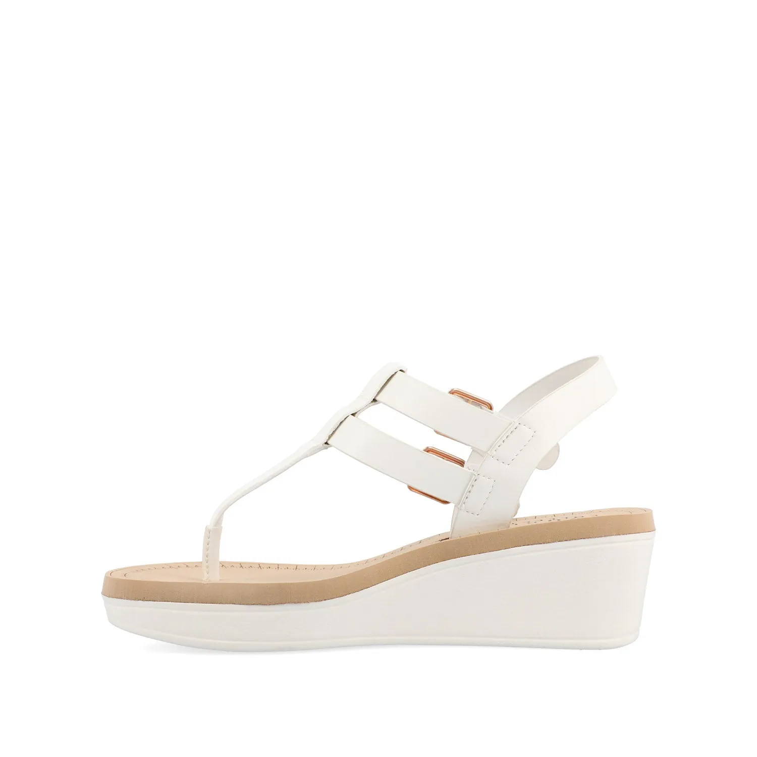 BIANCA WEDGE HEELED SANDALS IN FAUX LEATHER lazy walk