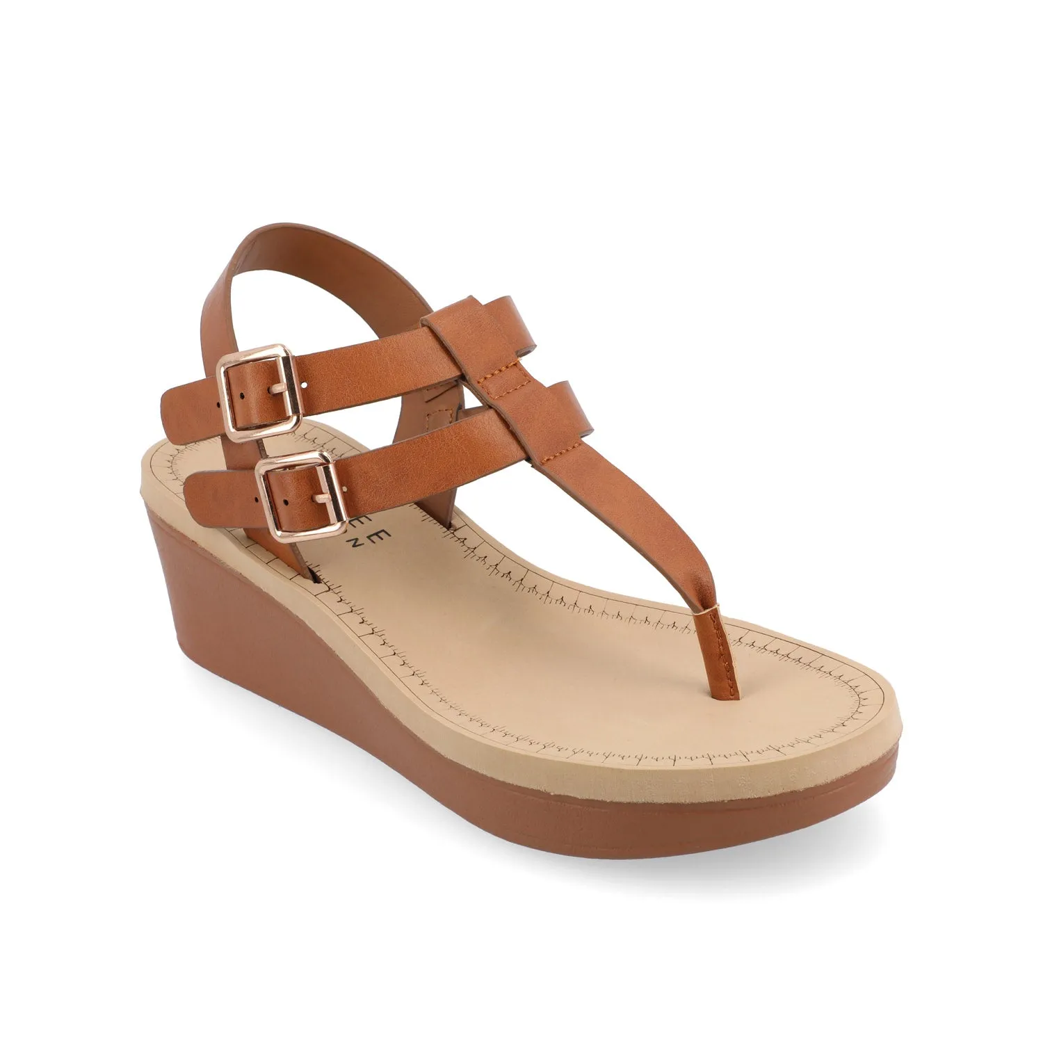 BIANCA WEDGE HEELED SANDALS IN FAUX LEATHER lazy walk