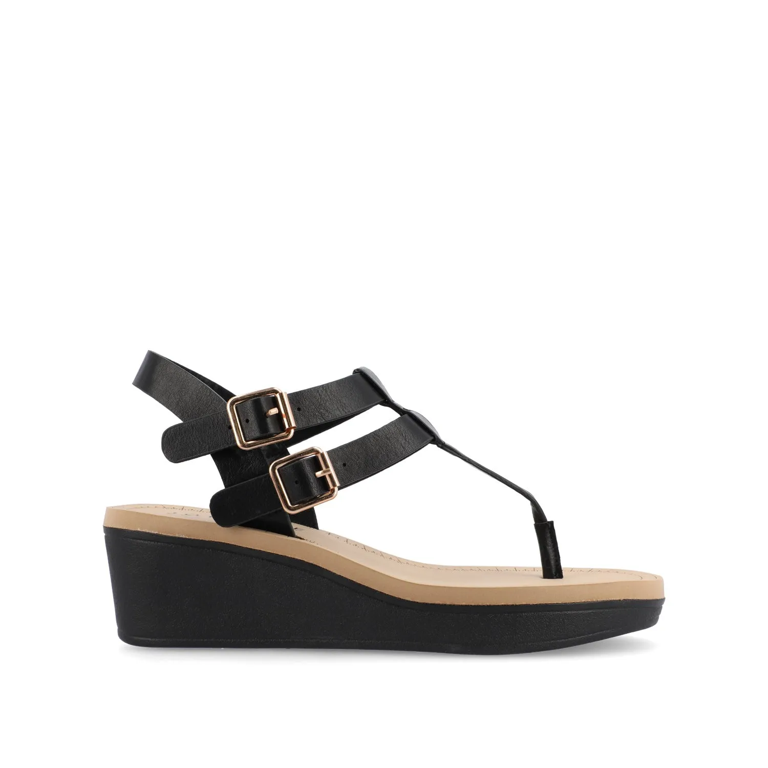 BIANCA WEDGE HEELED SANDALS IN FAUX LEATHER lazy walk