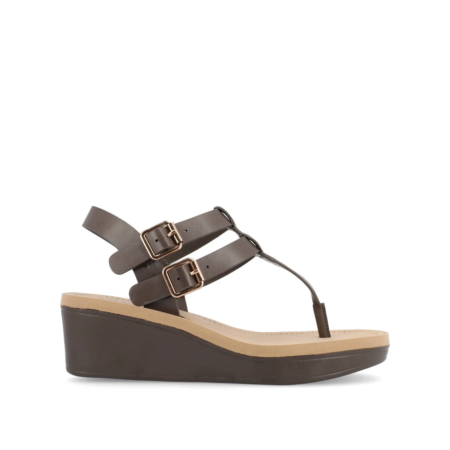 BIANCA WEDGE HEELED SANDALS IN FAUX LEATHER lazy walk