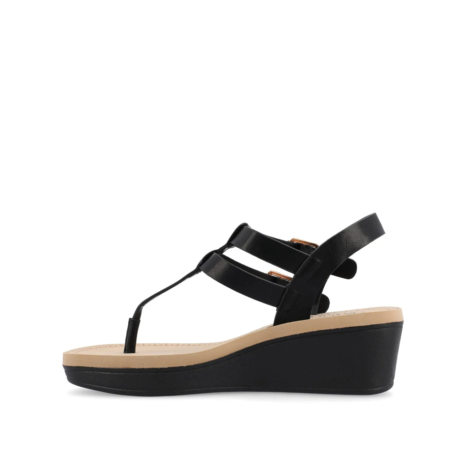 BIANCA WEDGE HEELED SANDALS IN FAUX LEATHER lazy walk