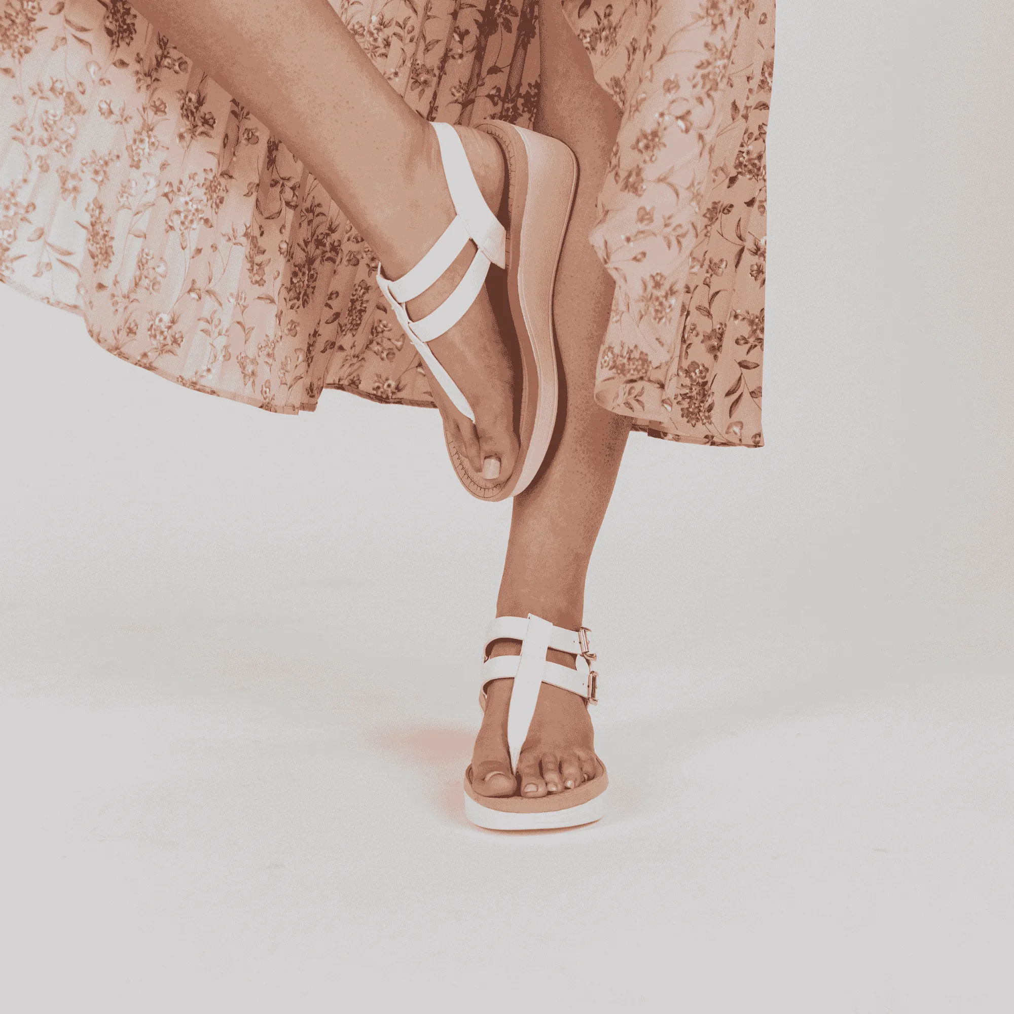 BIANCA WEDGE HEELED SANDALS IN FAUX LEATHER lazy walk