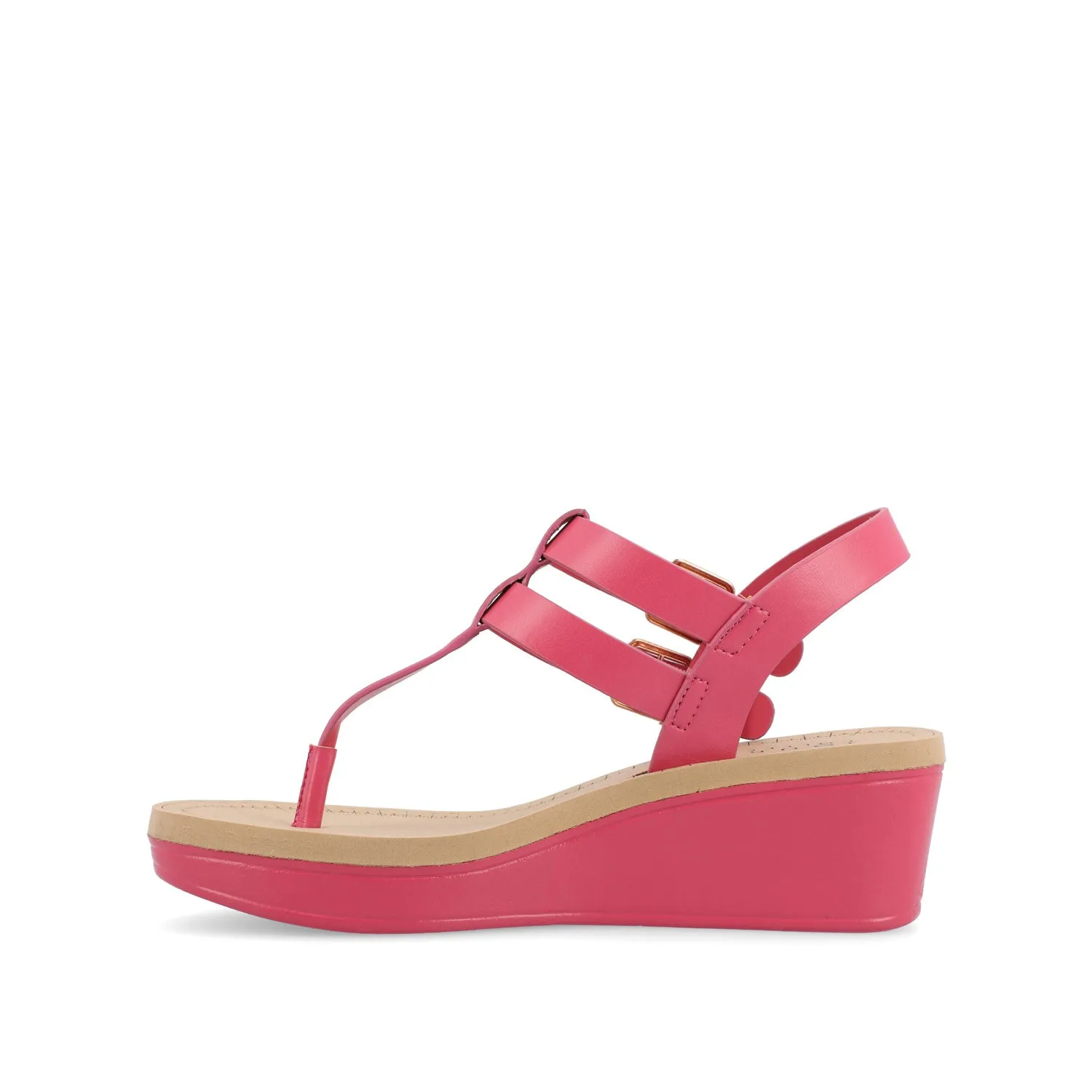 BIANCA WEDGE HEELED SANDALS IN FAUX LEATHER lazy walk