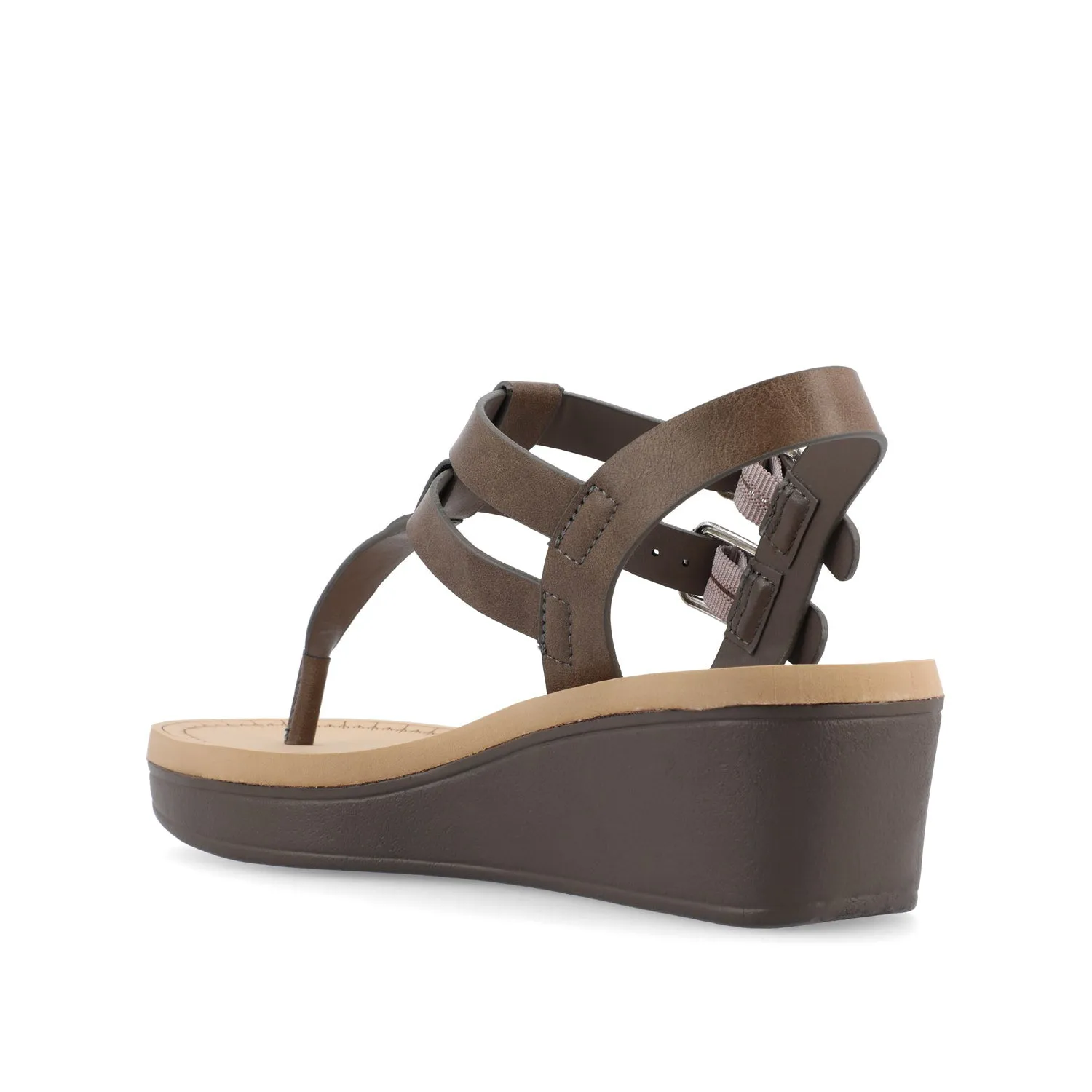 BIANCA WEDGE HEELED SANDALS IN FAUX LEATHER lazy walk