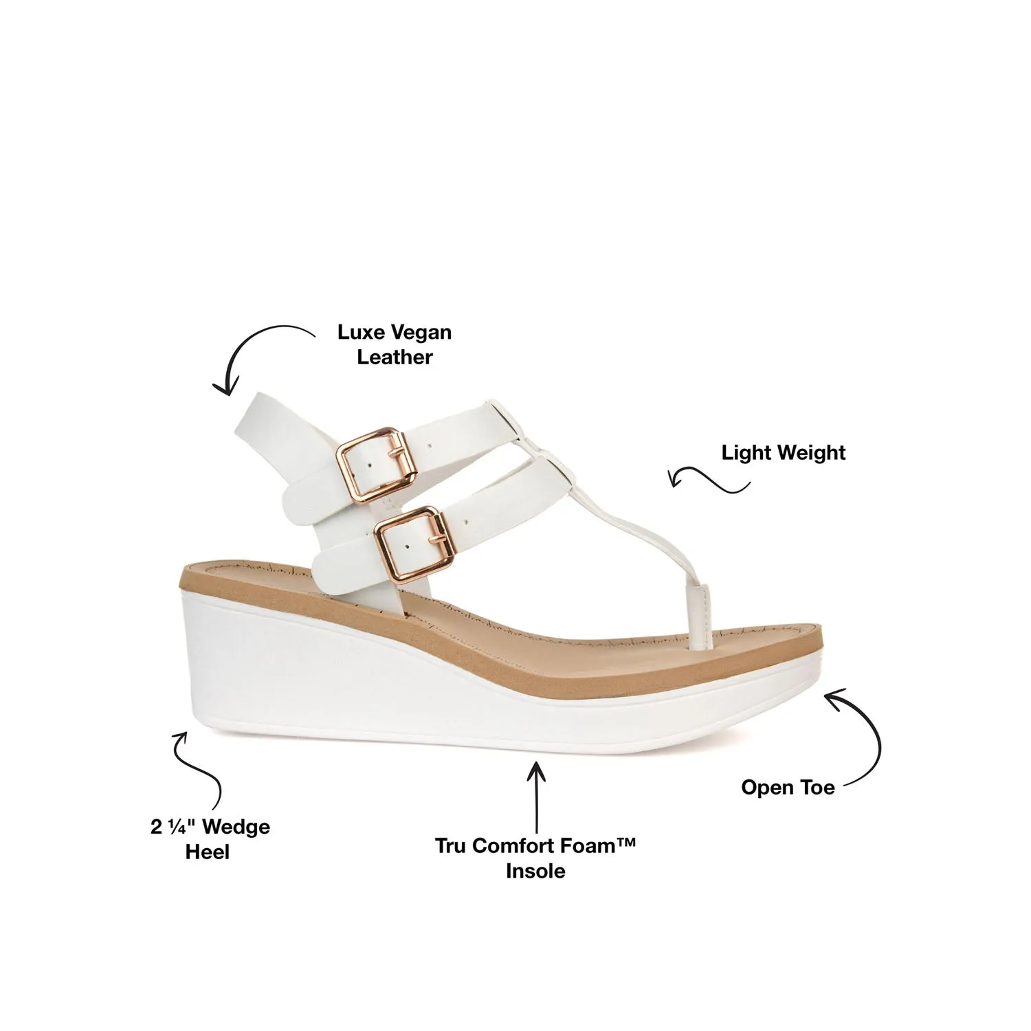 BIANCA WEDGE HEELED SANDALS IN FAUX LEATHER lazy walk