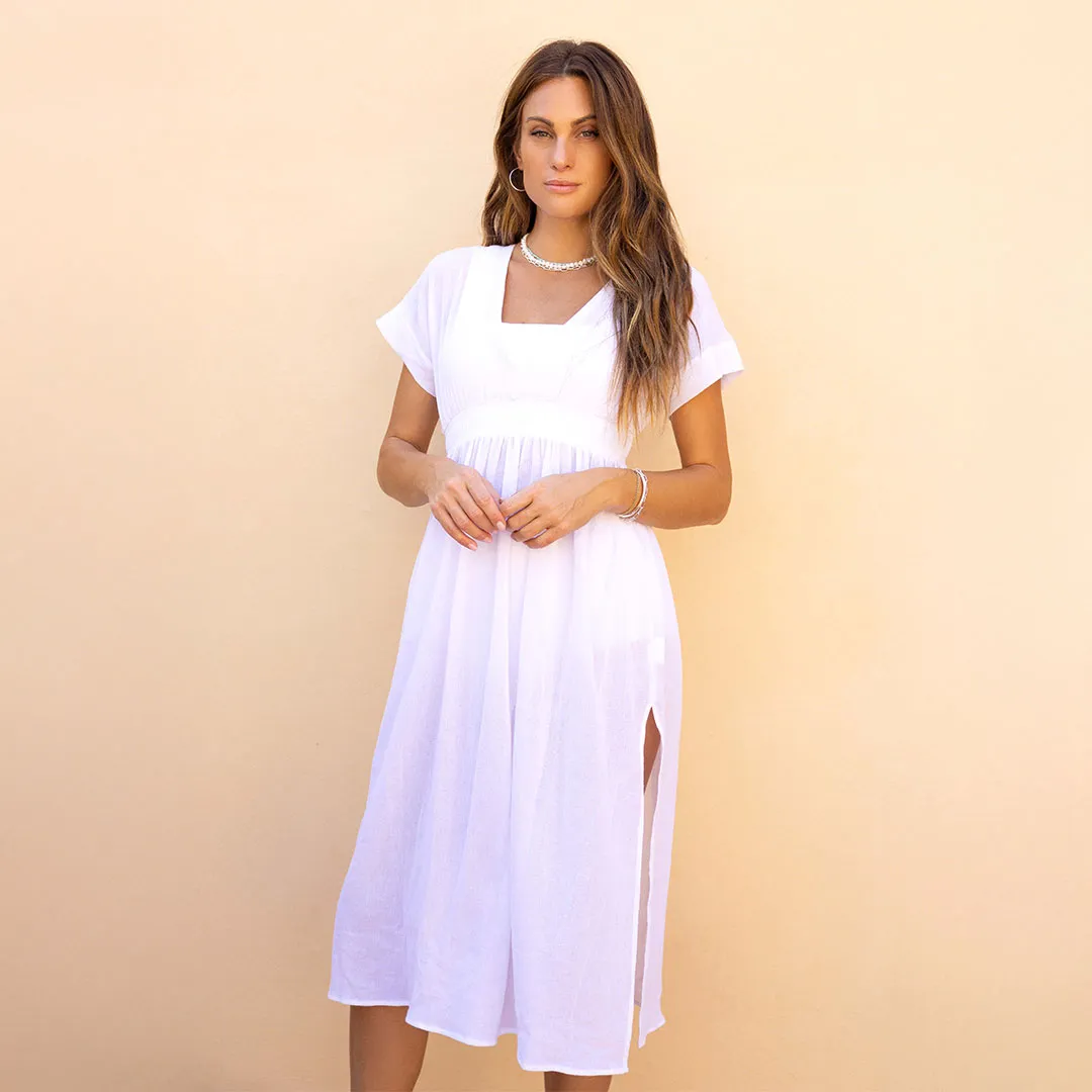 Billie Coverup, White Linen sandy hue